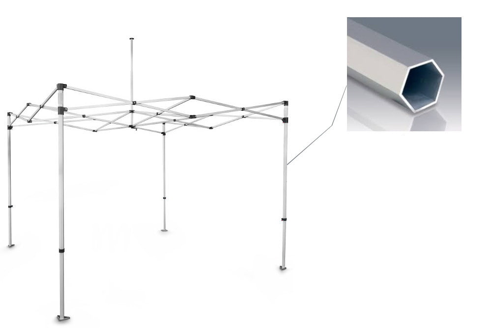 Faltzelt EVEREST 3x4.5 m – Aluminiumrahmen, individuell bedruckbar mit Dach & Seitenwänden, inkl. Transporttasche auf Rädern