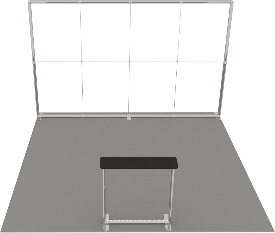 LUMIX Messestand 16 m² Halbinselstand 4x4 Meter 3D-Ansicht modulares System