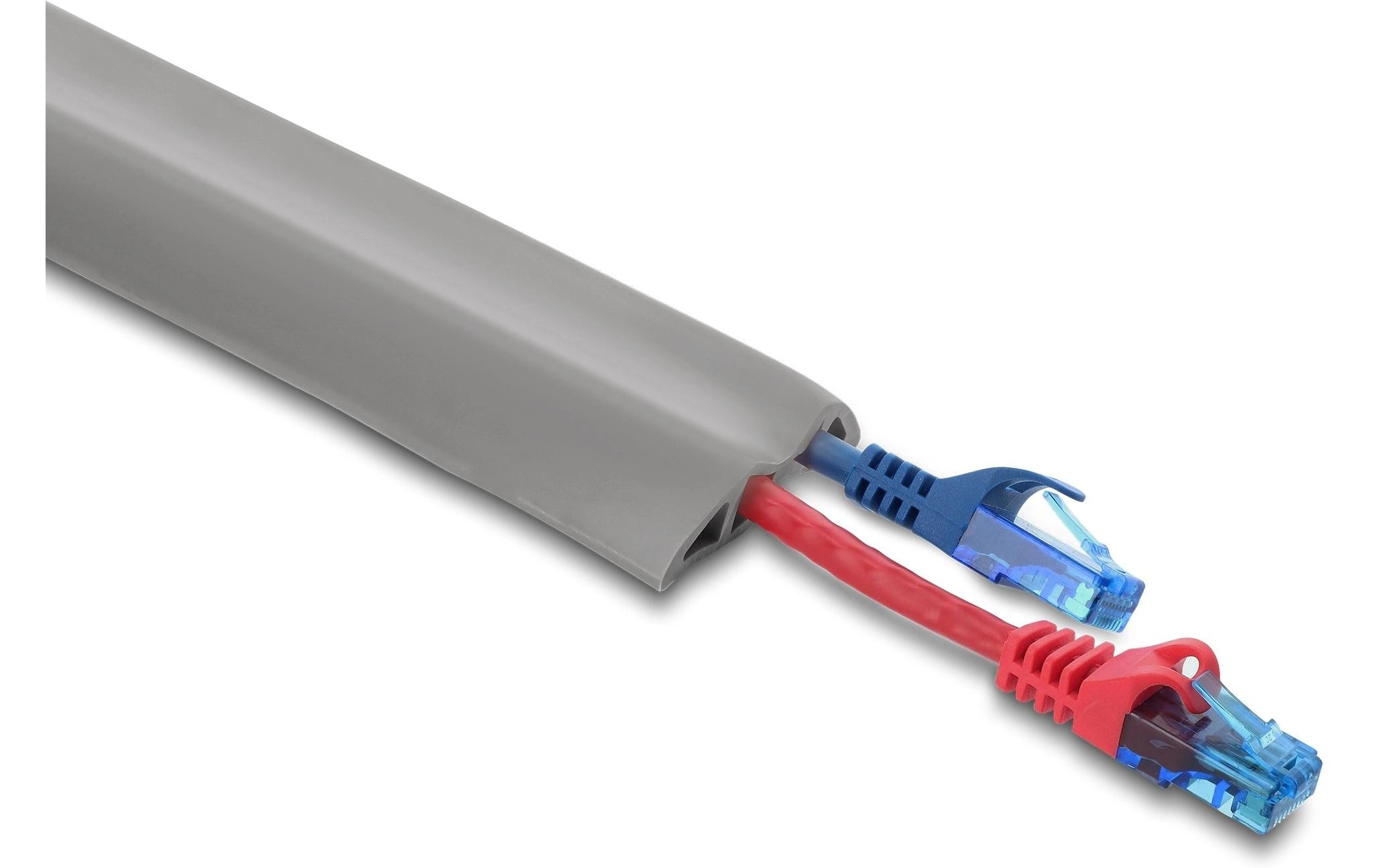 Delock Kabelkanal PVC flexibel 2 m x 50 mm Grau – Kabelkanal von Delock