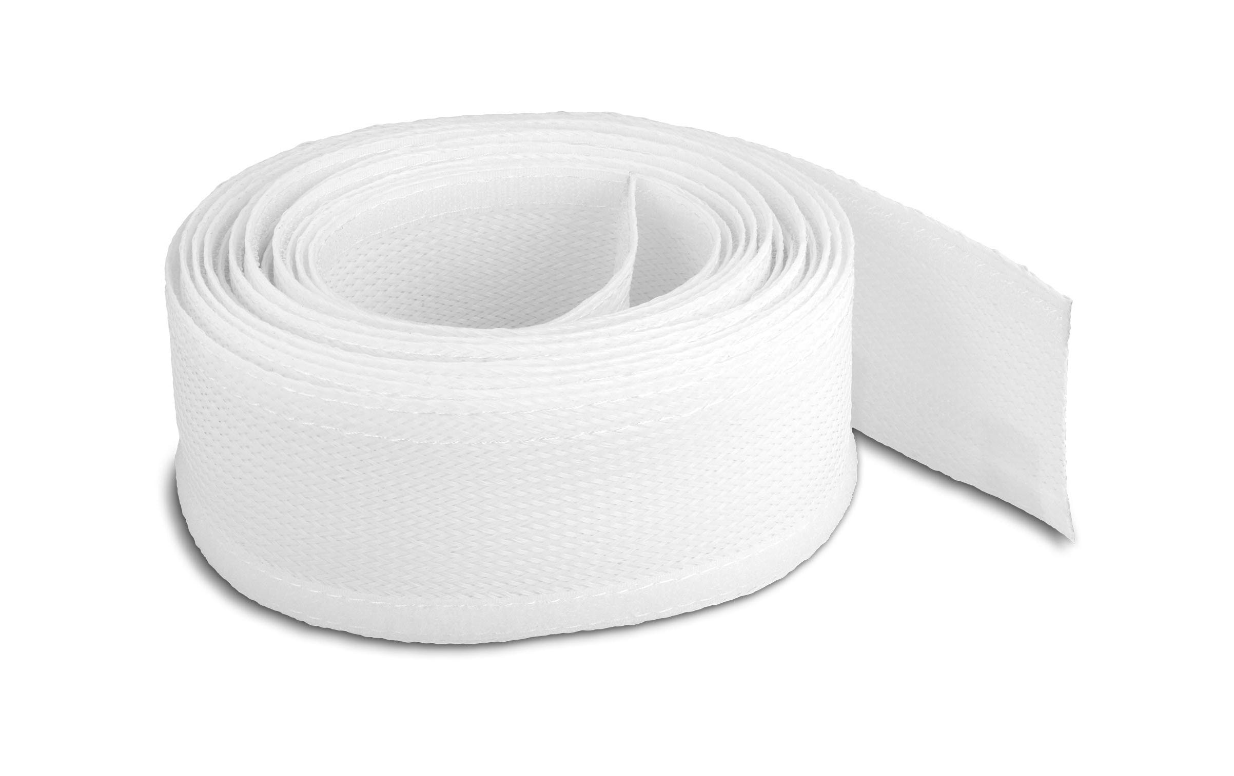 Delock Geflechtschlauch mit Klettverschluss 5 m x 19 mm Weiss – Kabelschlauch von Delock