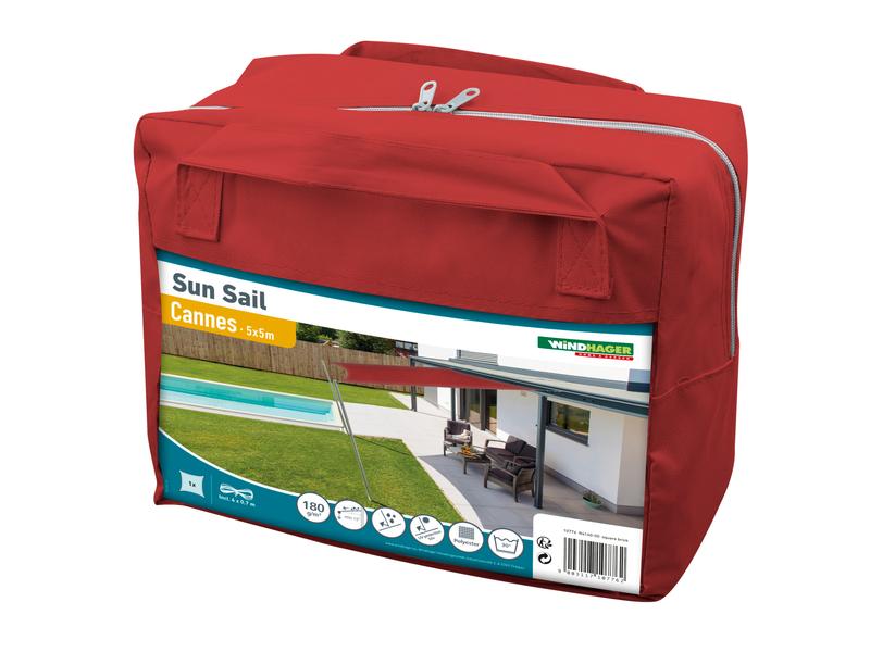 Sonnensegel Dreieck 5m, rot