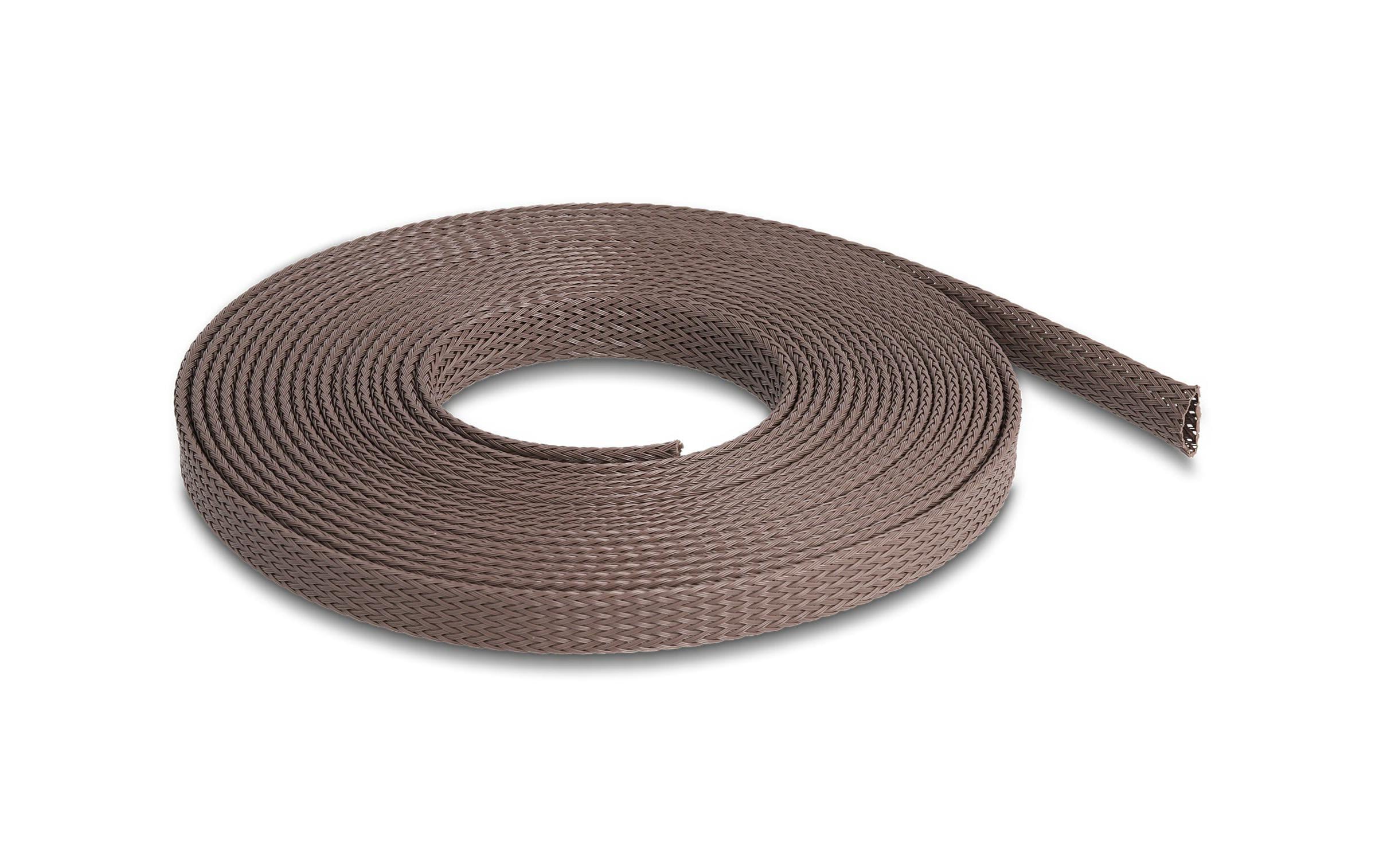 Delock Geflechtschlauch nagerfest, 5 m x 12 mm Braun – Kabelschlauch von Delock