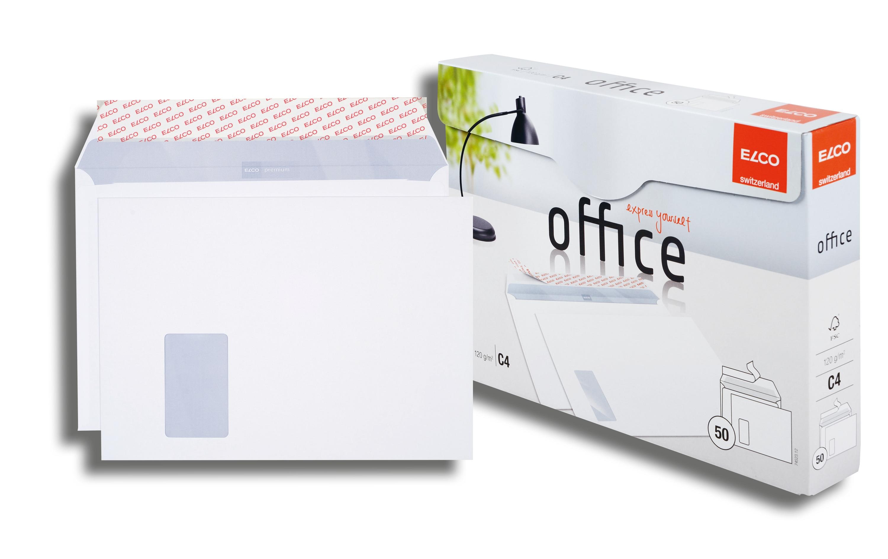 ELCO Couvert Office Box C4 mit Fenster links, 50 Stück – Couvert von ELCO