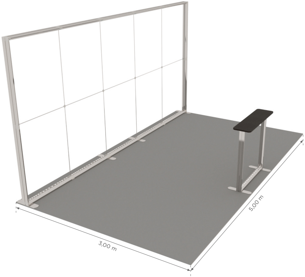 LUMIX Messestand 15 m² Halbinselstand Detailansicht Messeauftritt