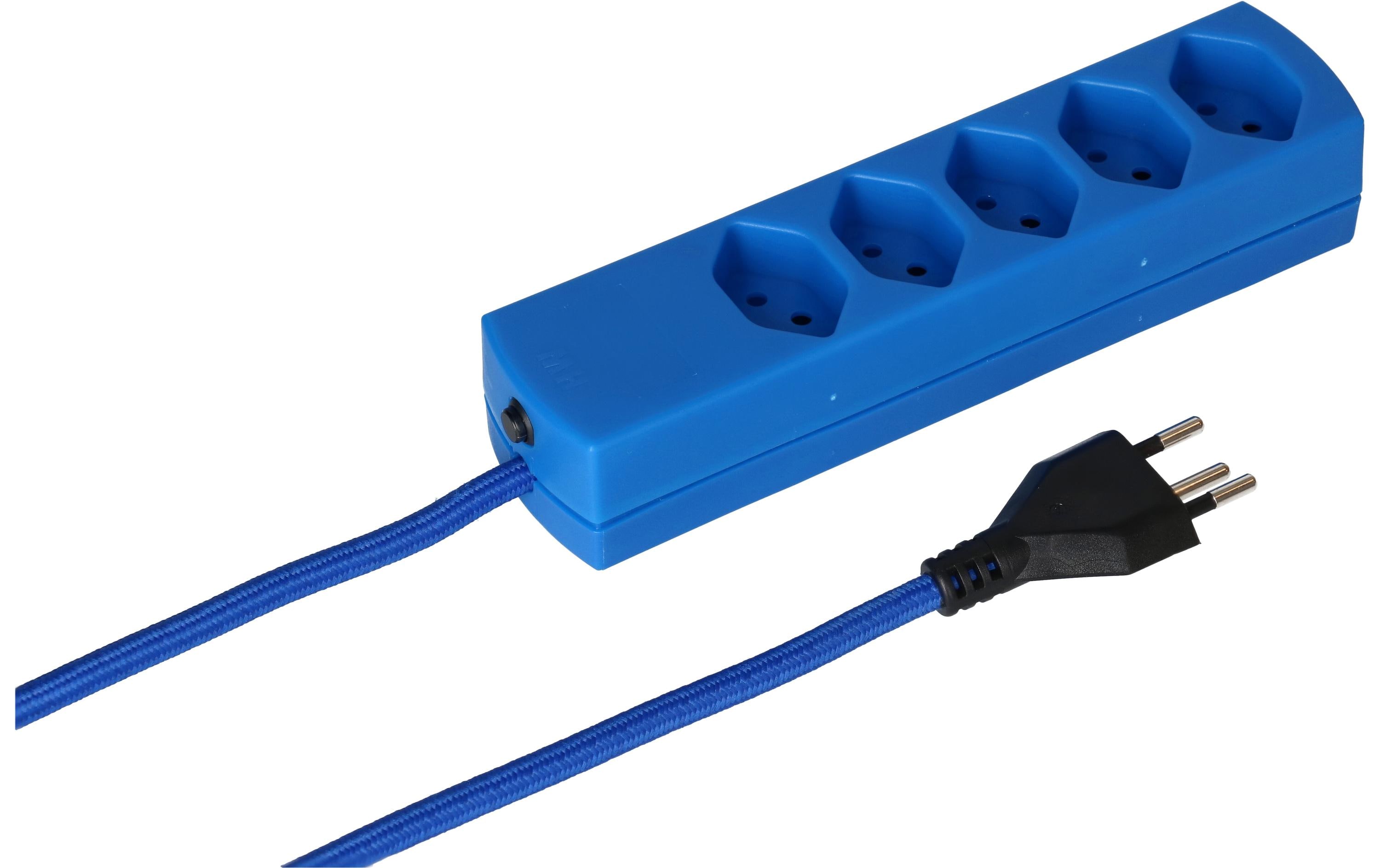 maxTex Steckdosenleiste 5x T13, Blau – Steckerleiste von maxTex