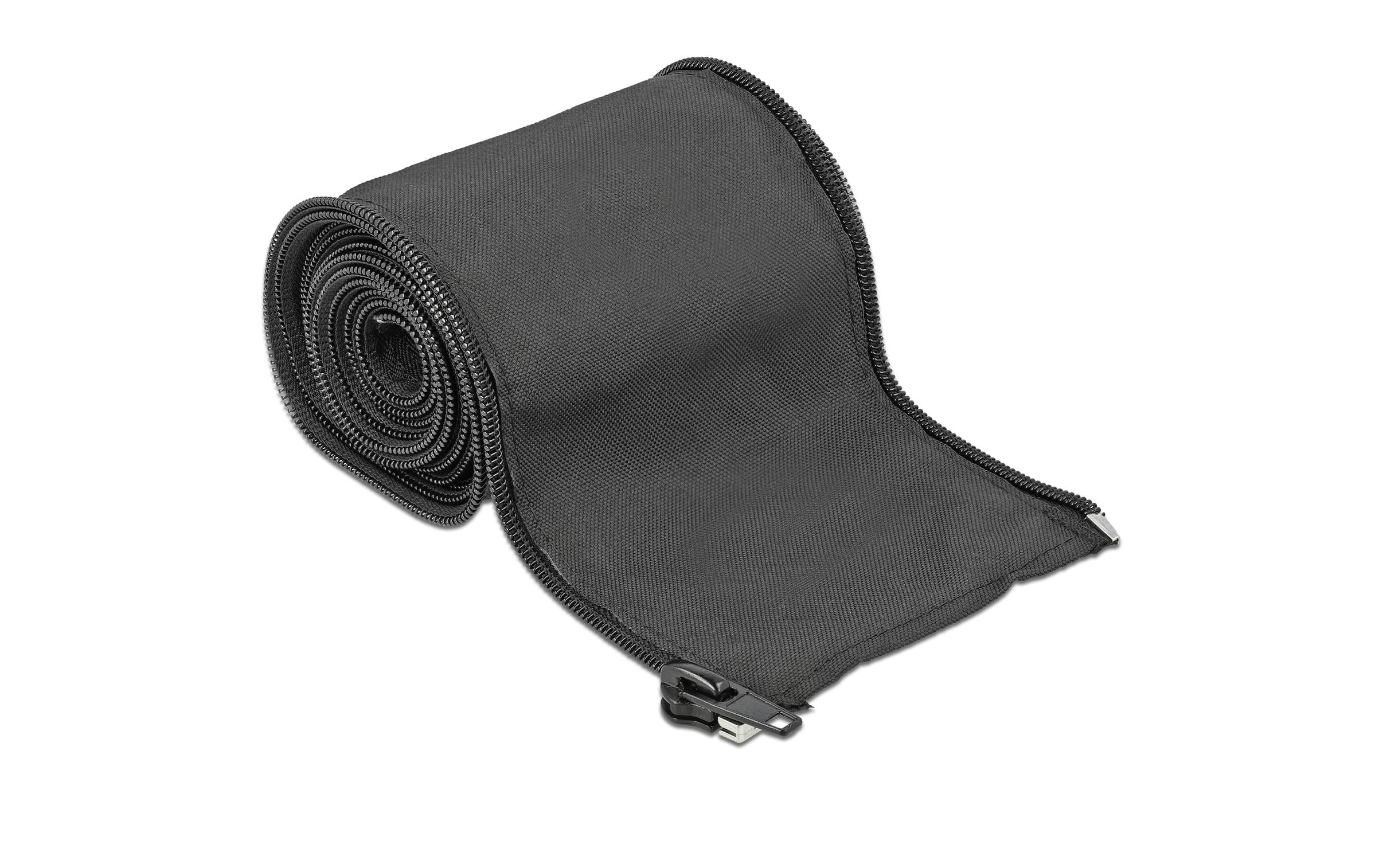 Delock Kabelschlauch 2 m x 35 mm, mit Reissverschluss Schwarz – Kabelschlauch von Delock