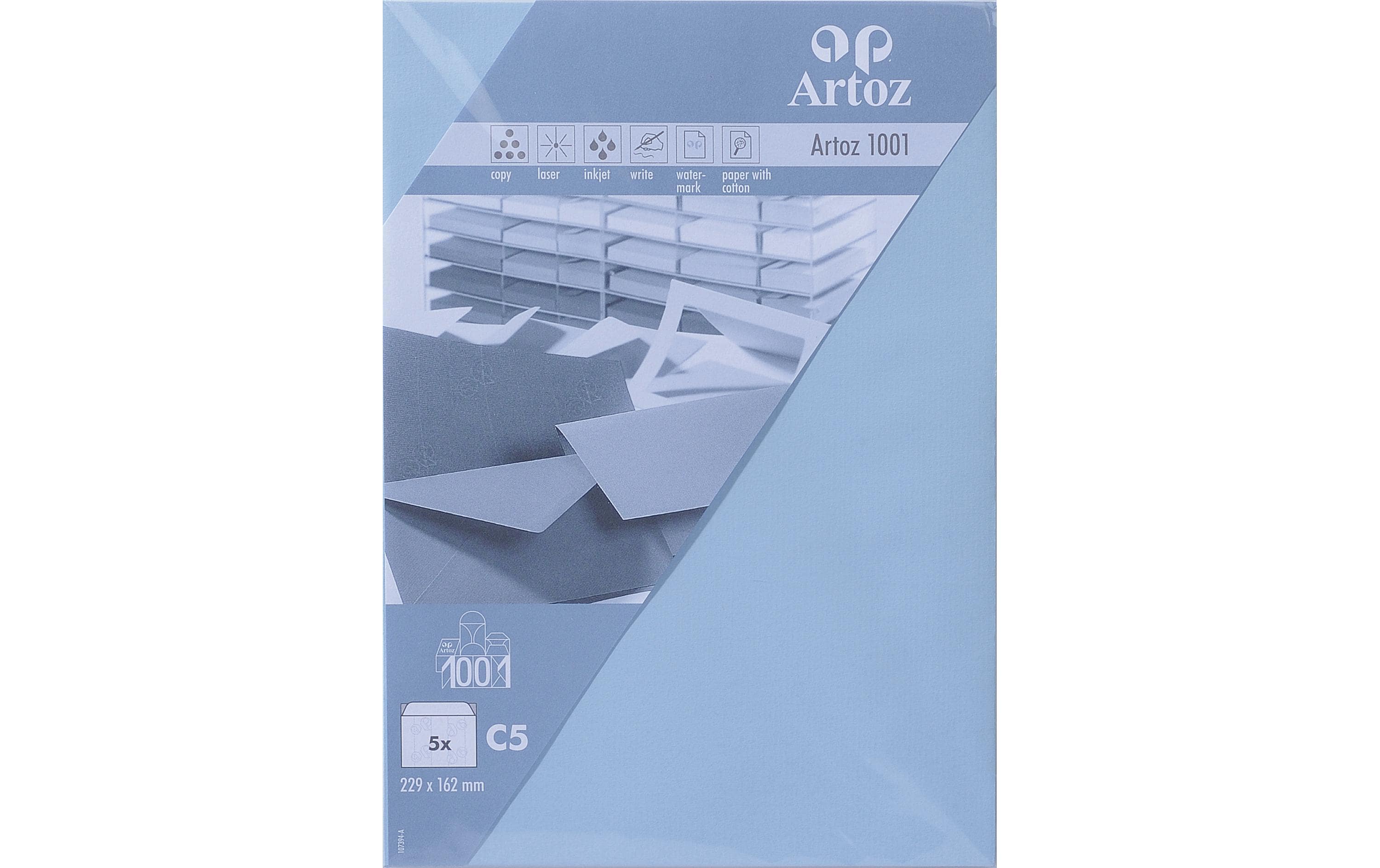 Artoz Couvert 1001, C5, 5 Stück, Pastellblau – Couvert von Artoz
