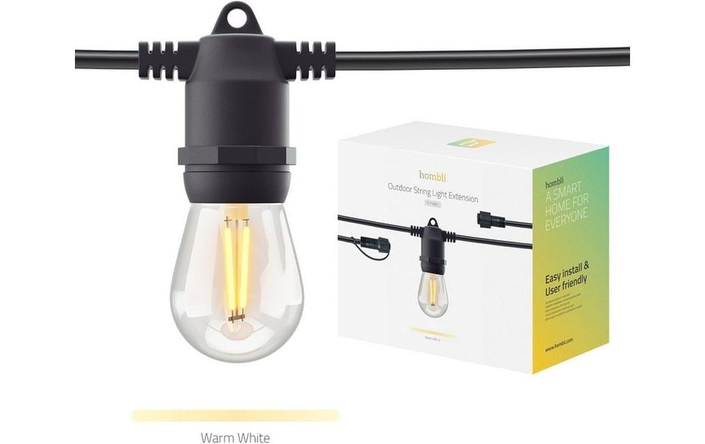 hombli Gartenleuchte String Light 5m Verlängerung – Lichterkette mit App-Steuerung von hombli