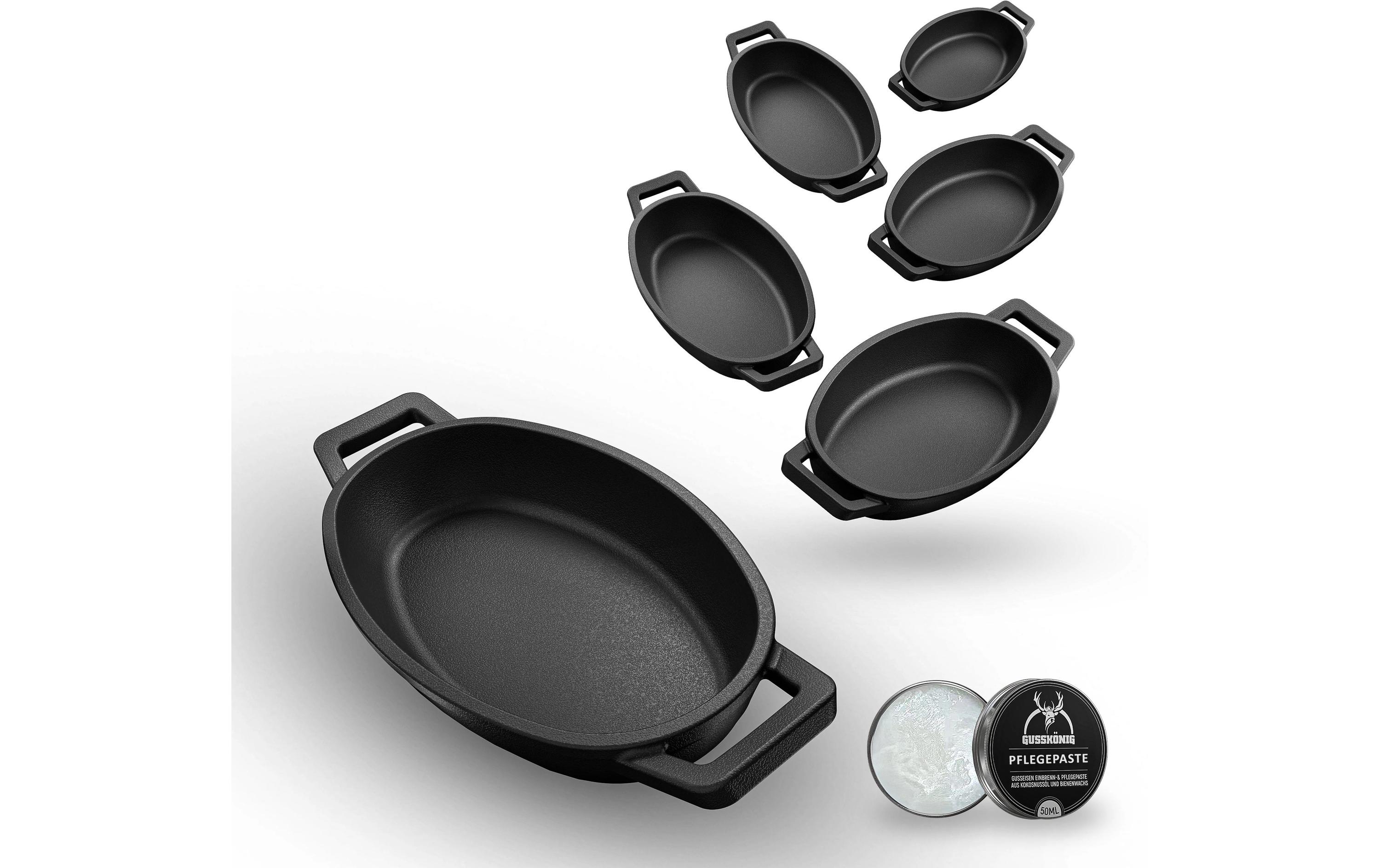 Gusskoenig Eingebrannte oval Mini-Pfanne 6 set