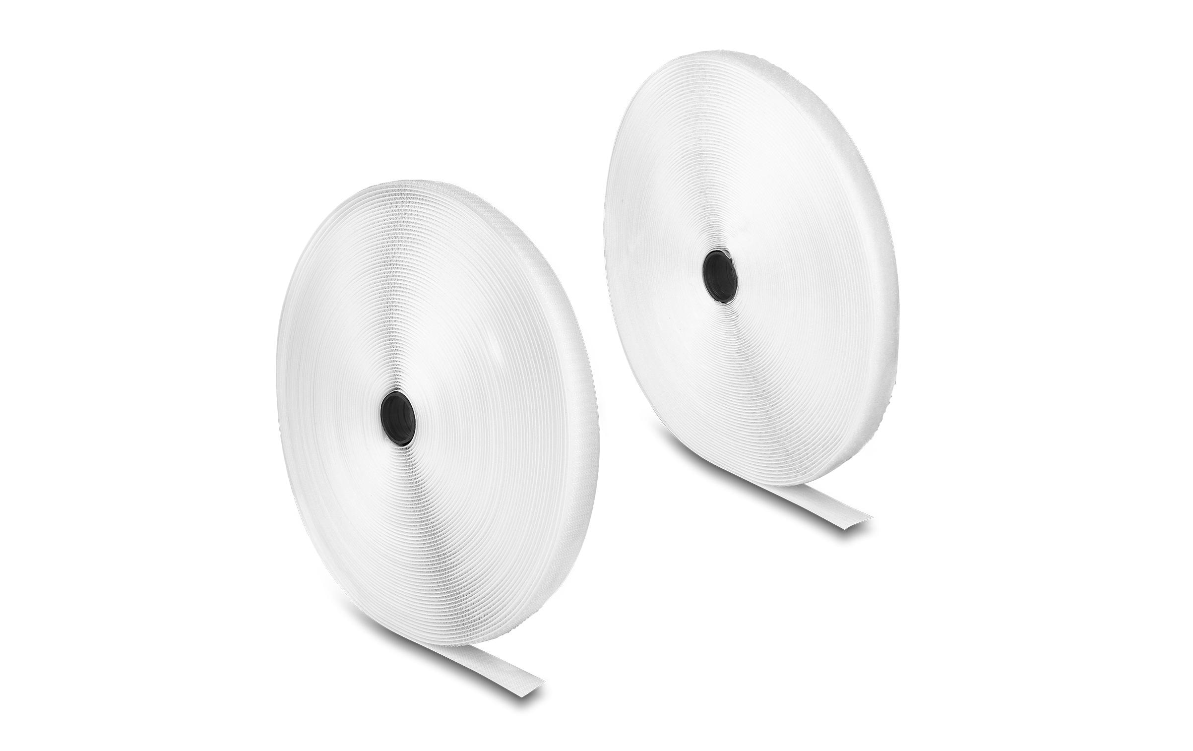 Delock Klettband 25 m x 20 mm mit Haft- und Flauschband Weiss – Klettband von Delock