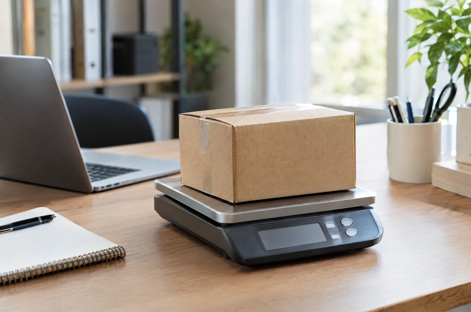 Paketwaage mit Paket