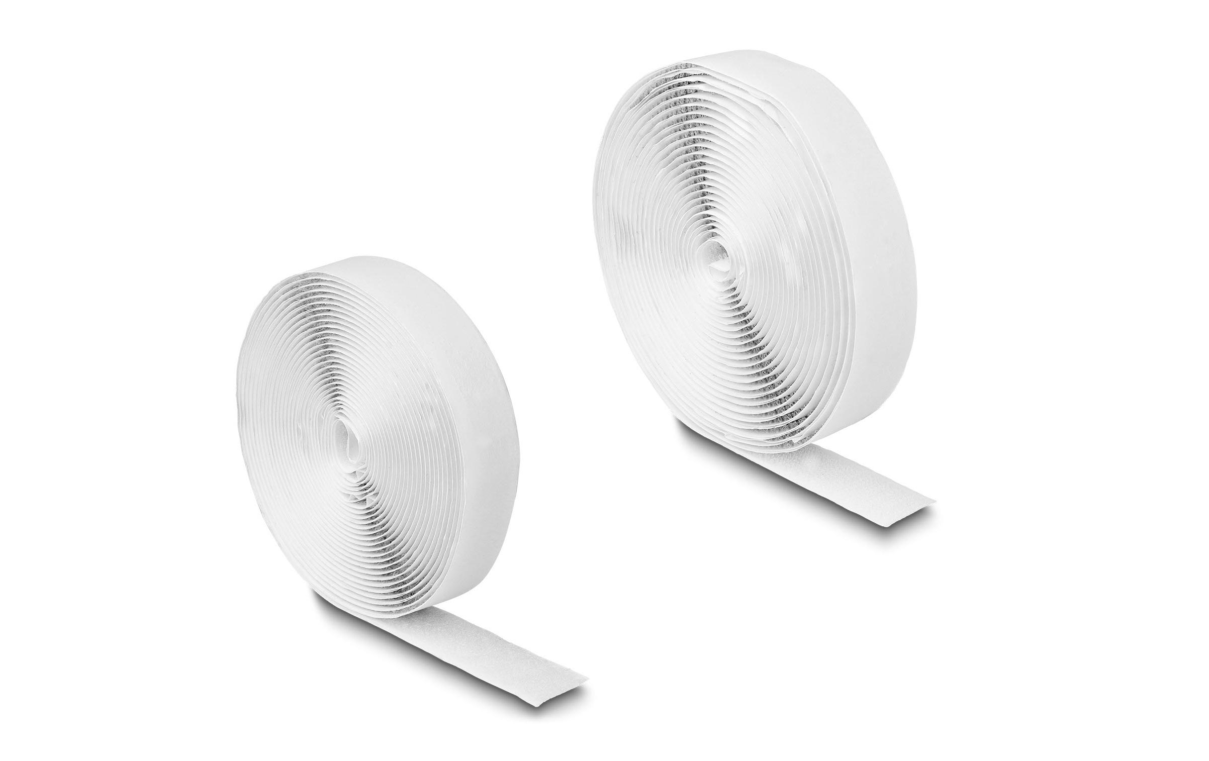 Delock Klettband 10 m x 20 mm mit Haft- und Flauschband, Weiss – Klettband von Delock
