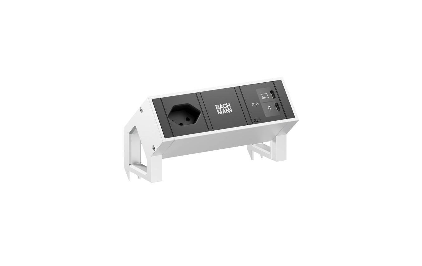 Bachmann Tischsteckdosenleiste DESK2 1xT13 1xUSB C/C 65W 0.2m INOX – Tischsteckdosenleiste von Bachmann