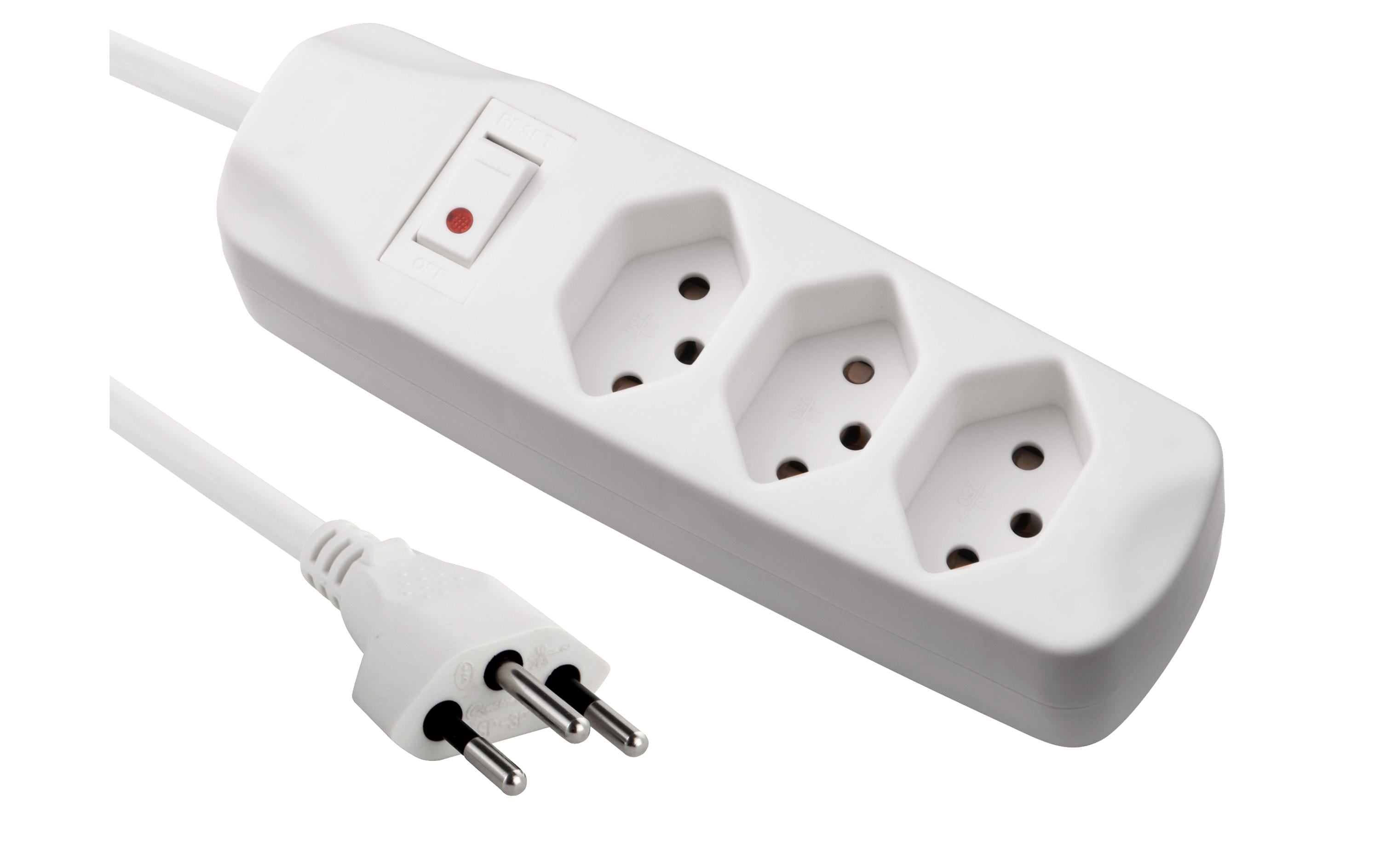 FURBER.power Steckdosenleiste 3x T13 mit Schalter, Weiss – Steckerleiste von FURBER.power