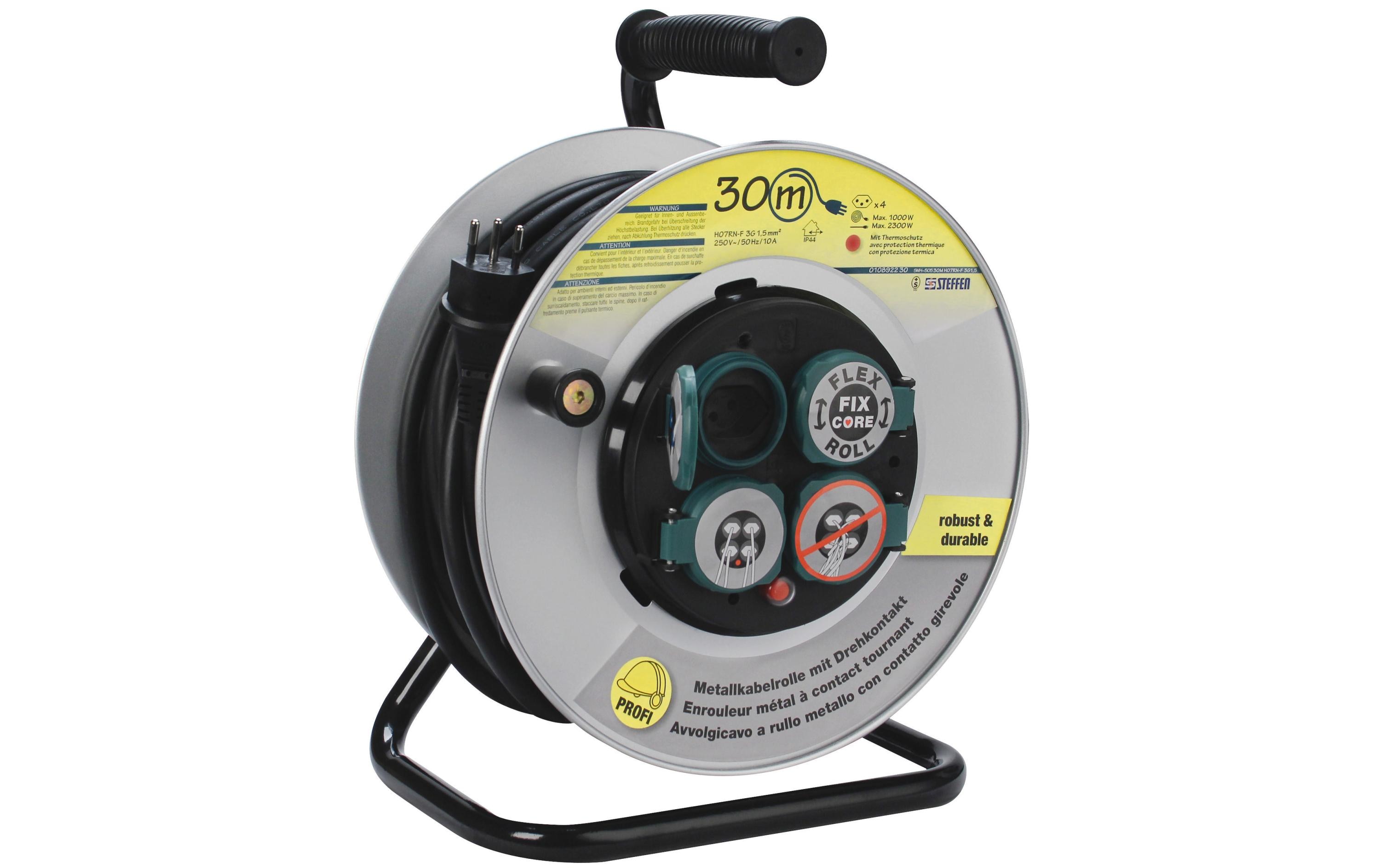 STEFFEN Kabelrolle PowerRoll FixCore 30 m – Kabelrolle von STEFFEN