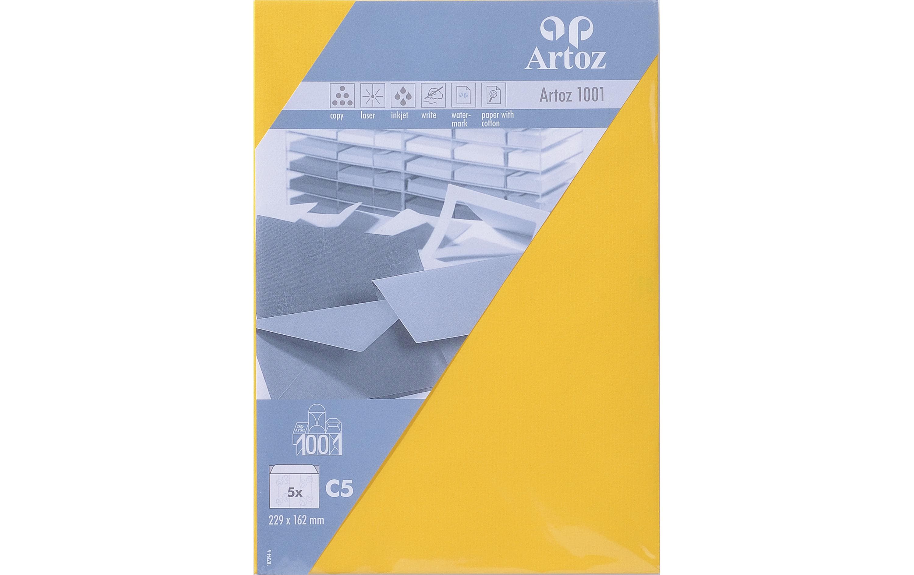 Artoz Couvert 1001, C5, 5 Stück, Sonnengelb – Couvert von Artoz