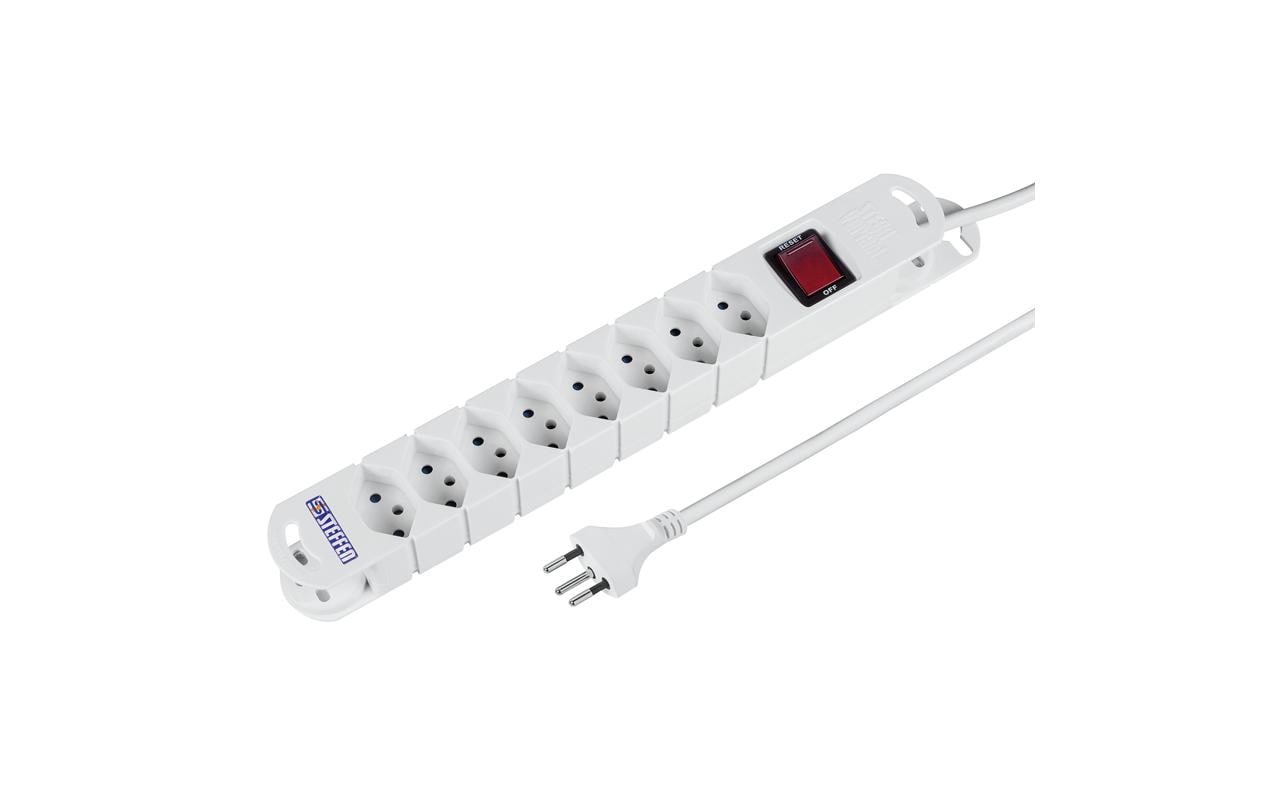STEFFEN Steckdosenleiste TIDE 8 x T13 3m Weiss – Steckerleiste von STEFFEN