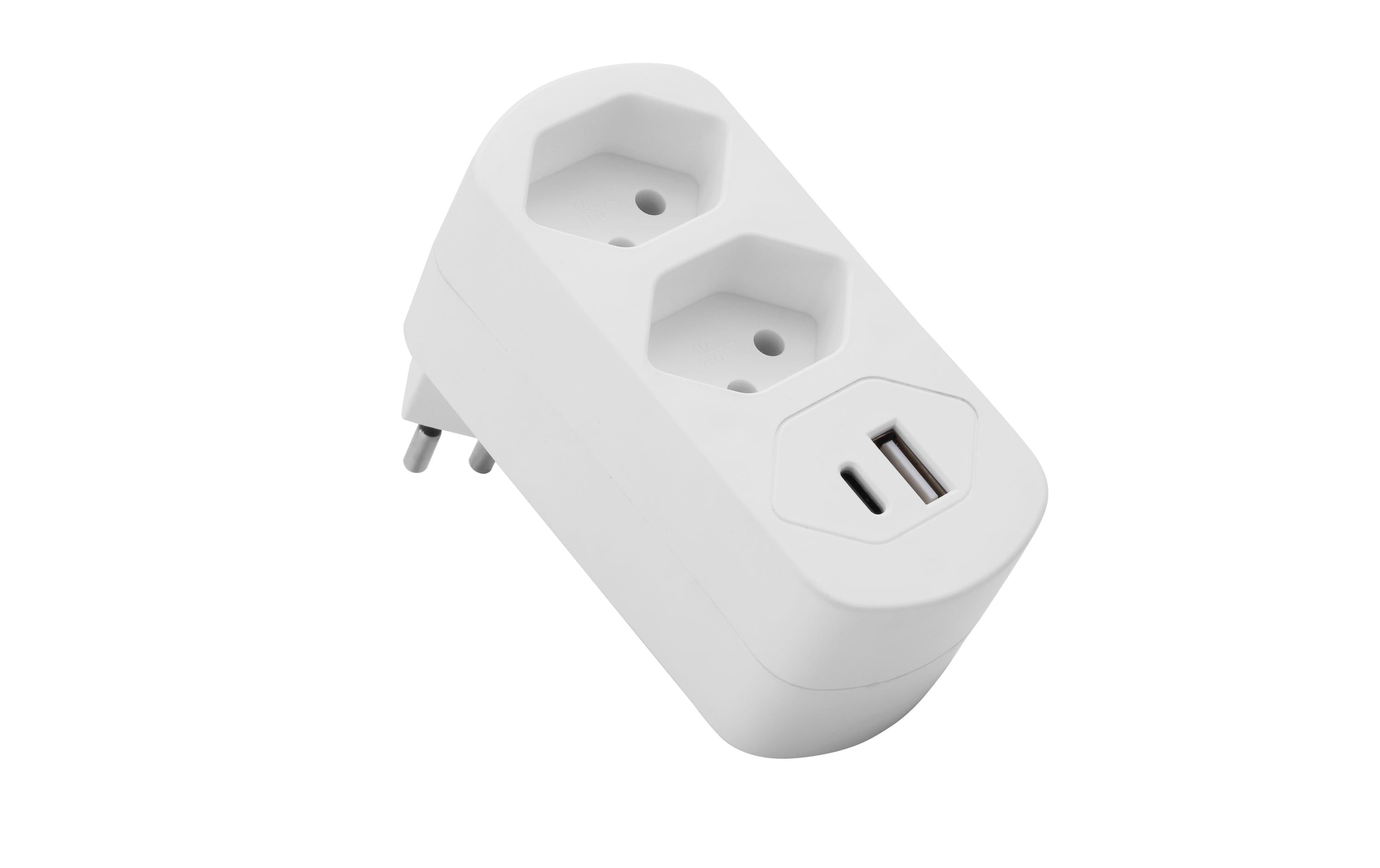 Schönenberger Abzweigstecker MOVE 2xT13 mit USB PD30W – Mehrfachstecker von Schönenberger