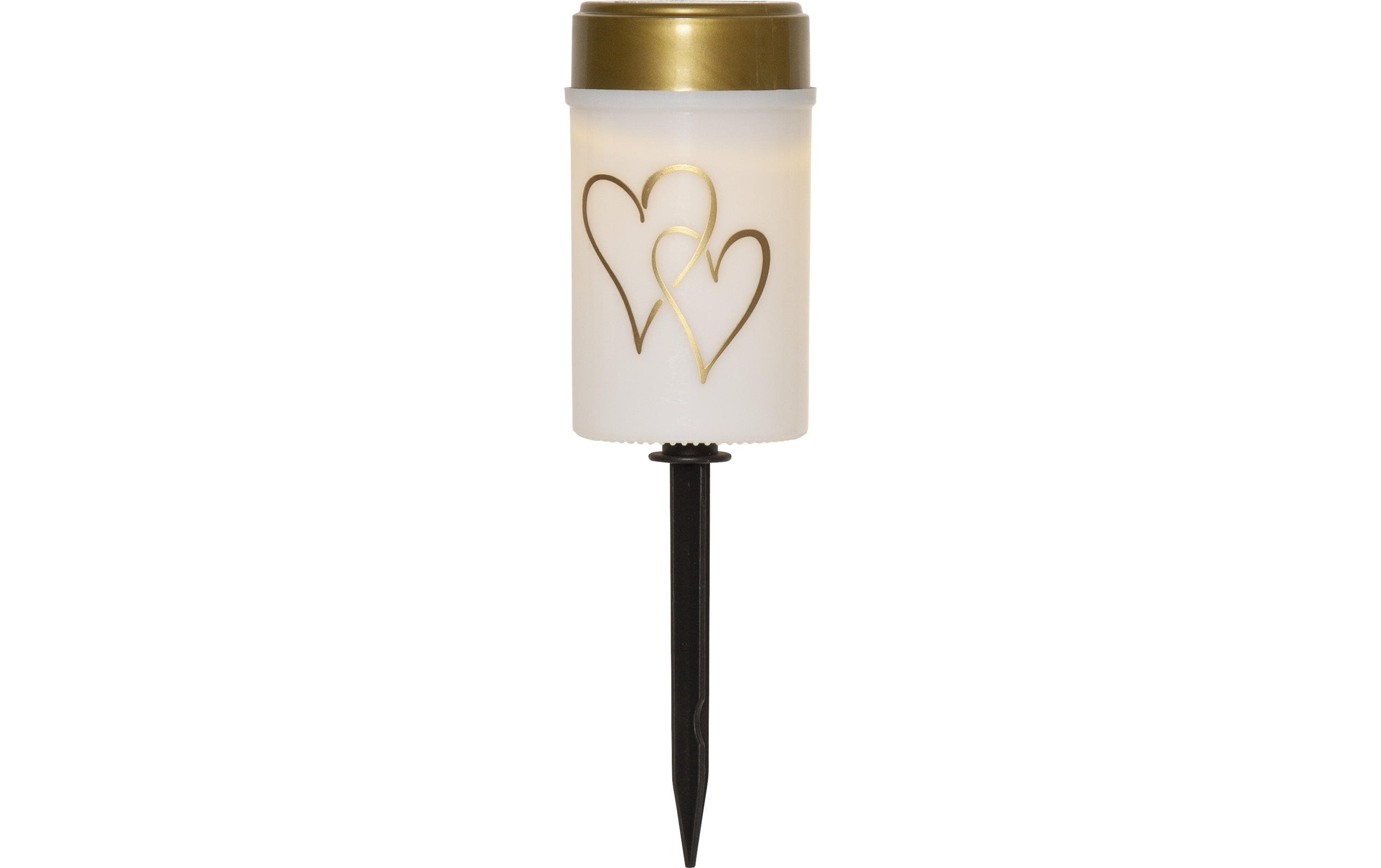 Star Trading Solar Kerze Hearty Warmweiss, 1 LED – LED-Grabkerze für aussen von Star Trading
