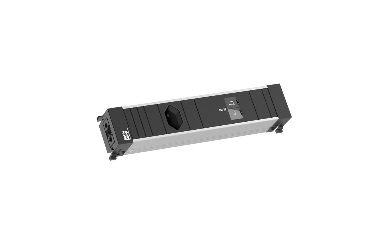 Bachmann Einbausteckerleiste CONF M 1xT13 1xUSB C/C 100W schwarz – Einbausteckdose von Bachmann