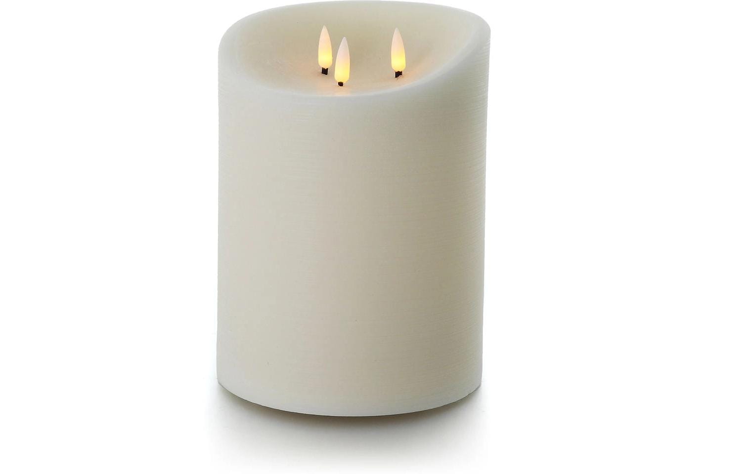 balthasar LED Outdoor Echtwachskerze, Creme – LED-Kerze mit Timer mit Fernbedienung von balthasar