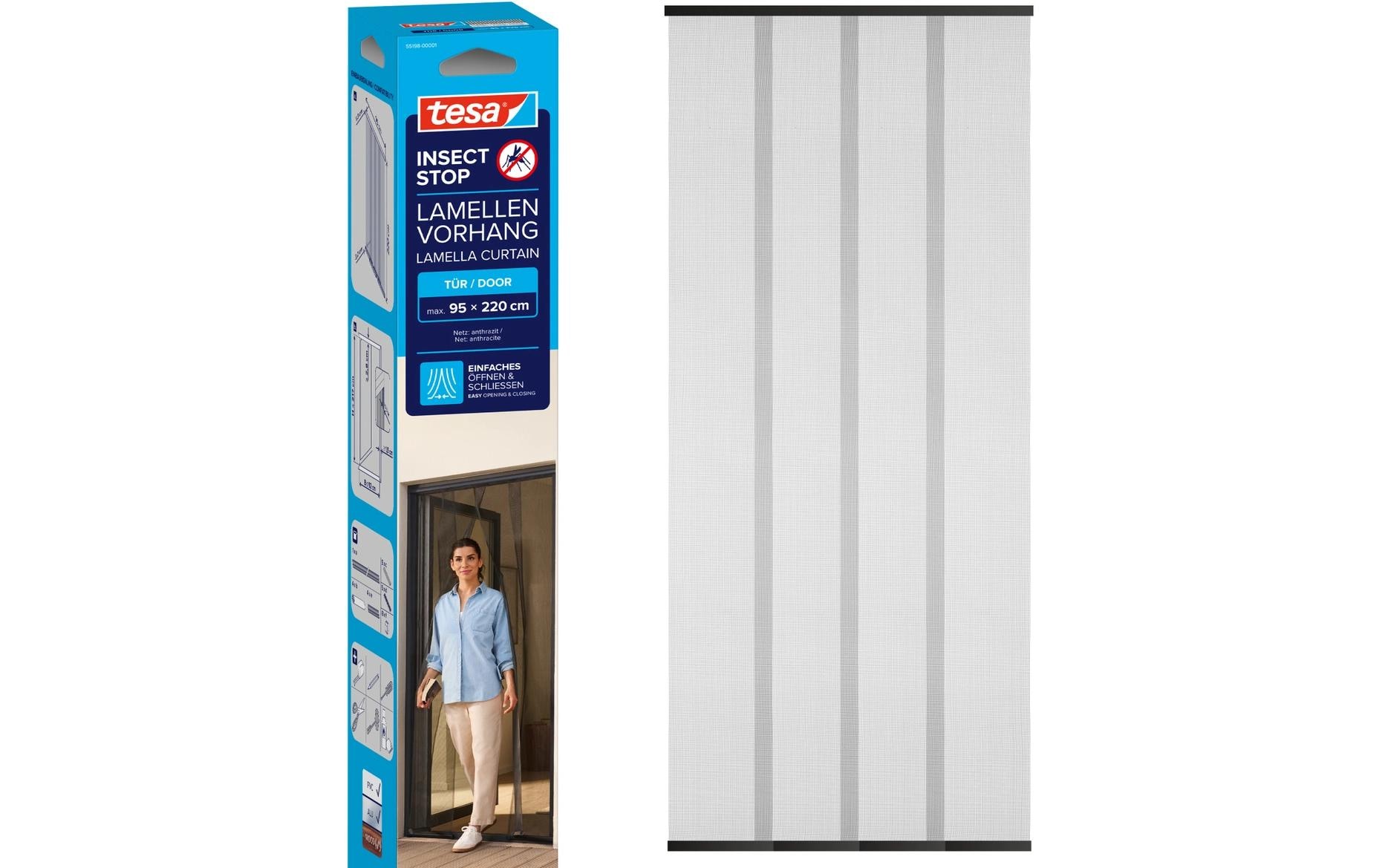 tesa Fliegengitter Insect Stop Lamellentür Standard anthrazit