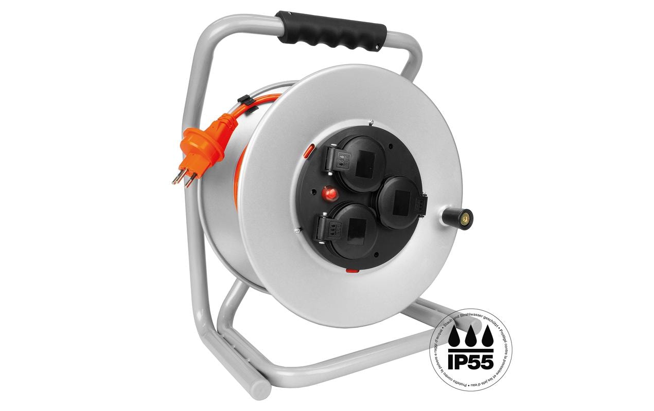 STEFFEN Kabelrolle FLEX PUR Metall 3xT13 IP55 25m