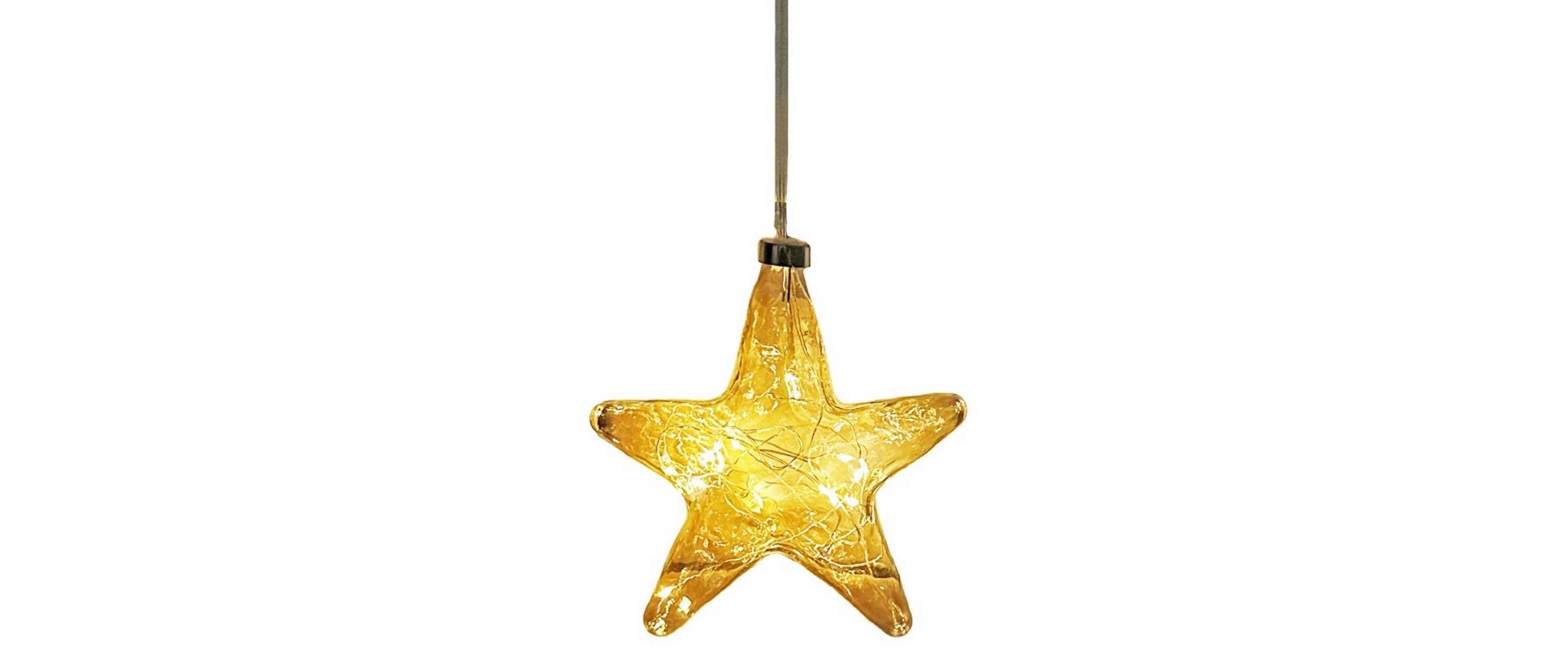Dameco LED Glas Sternorganisch Gold, 15 cm