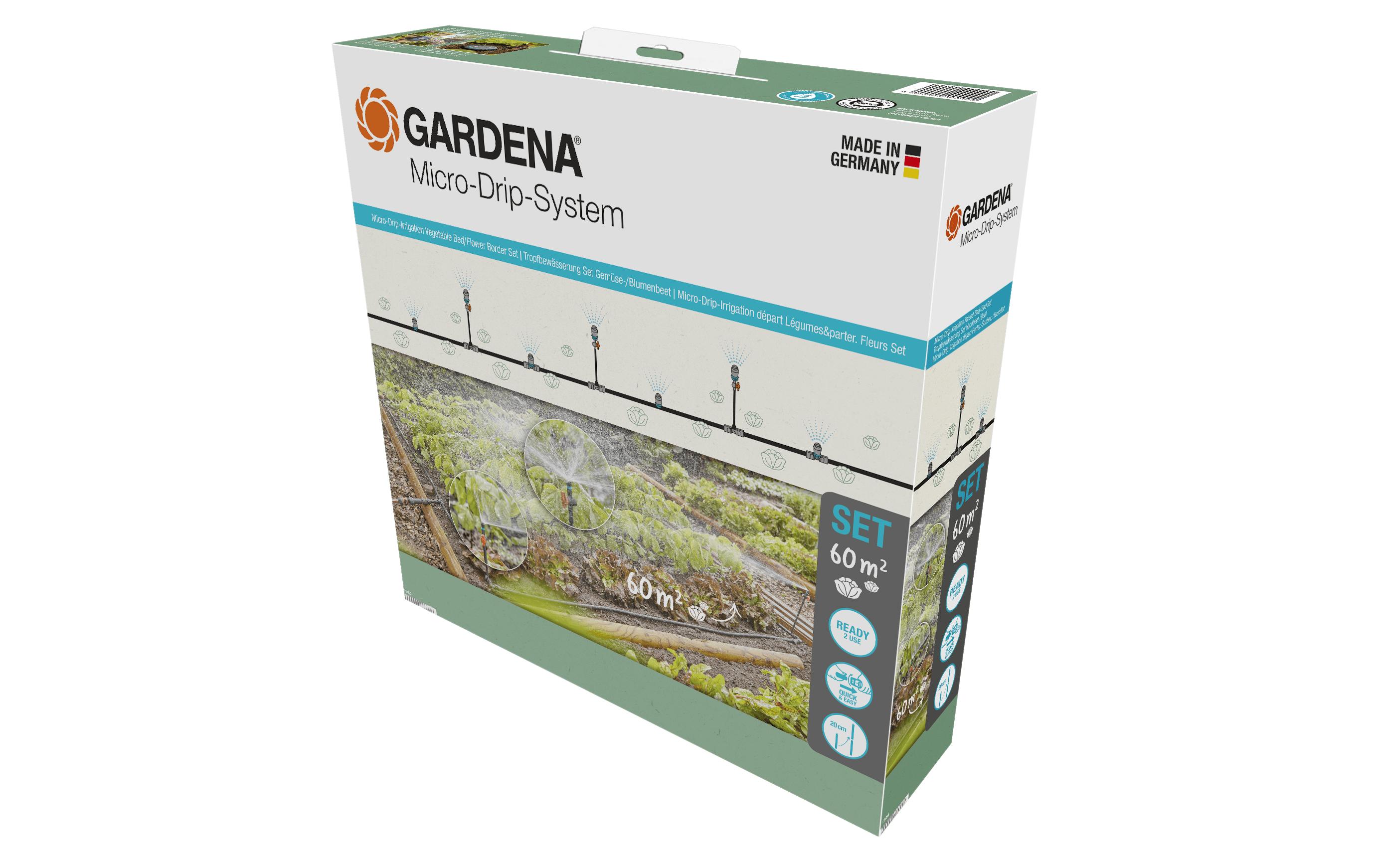 GARDENA Start-Set Tropfbewässerung für Gemüse Micro-Drip-System – Komplett-Set für die Tropfbewässerung
