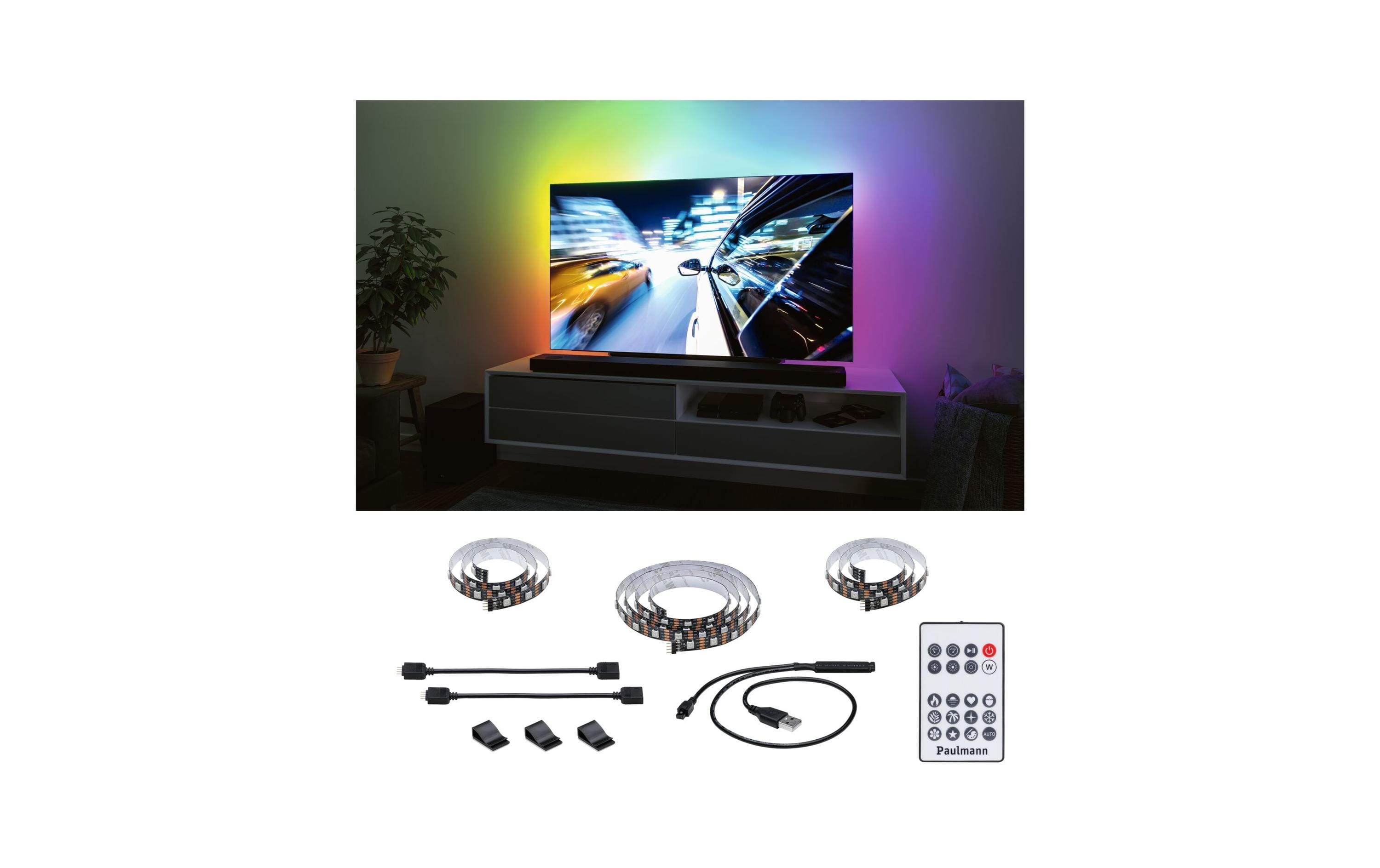 Paulmann EntertainLED USB Strip TV-Beleuchtung RGB+, 55 – LED-Streifen RGB von Paulmann