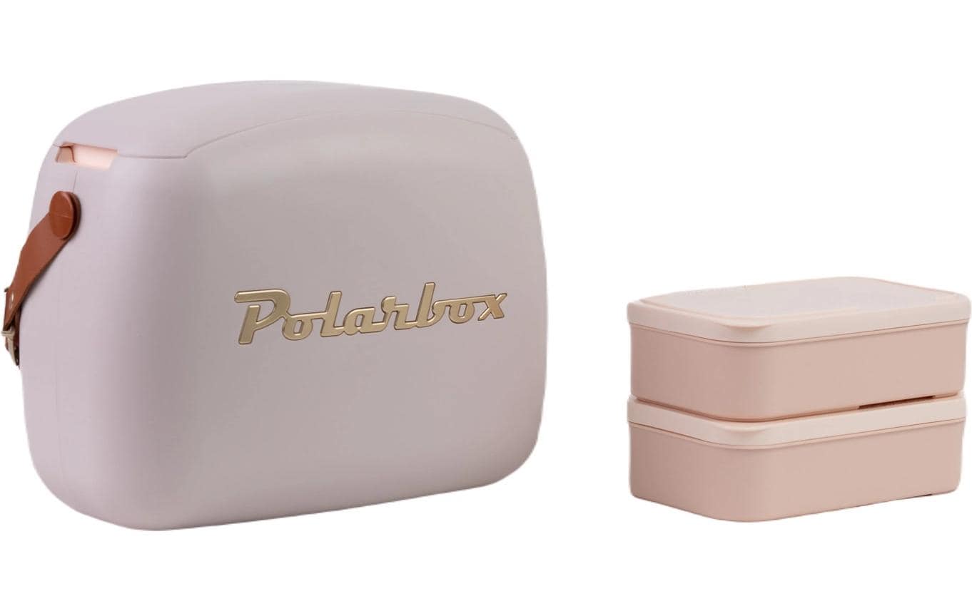Polarbox CoolerBag 6 L in Rosa – kompakte Retro-Kühlbox mit Lederhenkel