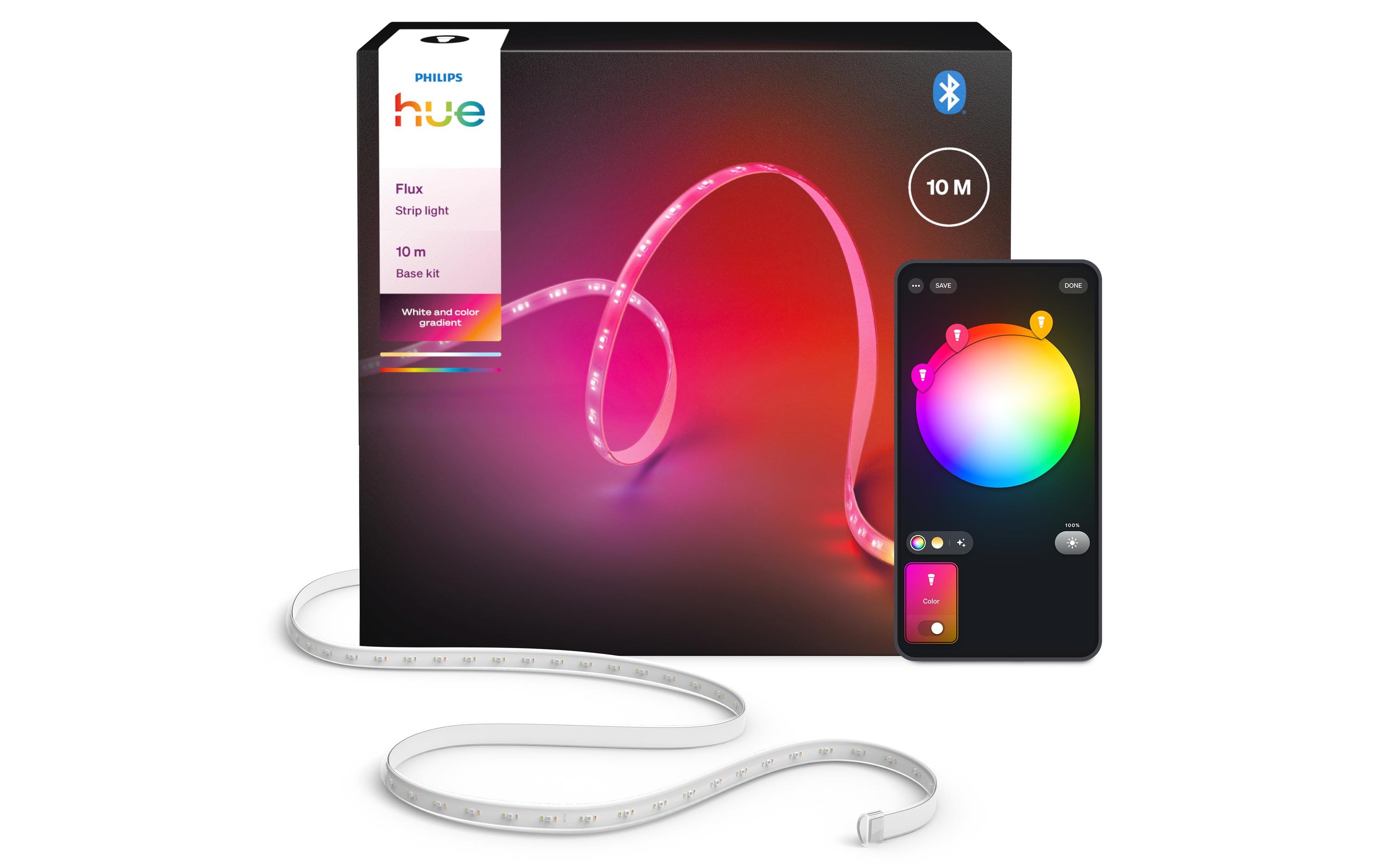 Philips Hue LED Stripe Flux Gradient 10 m EU – Smarter LED-Streifen mit Netzteil von Philips Hue