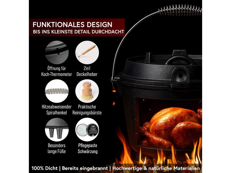 Dutch Oven Set 4,5L mit 2in1 Deckelheber