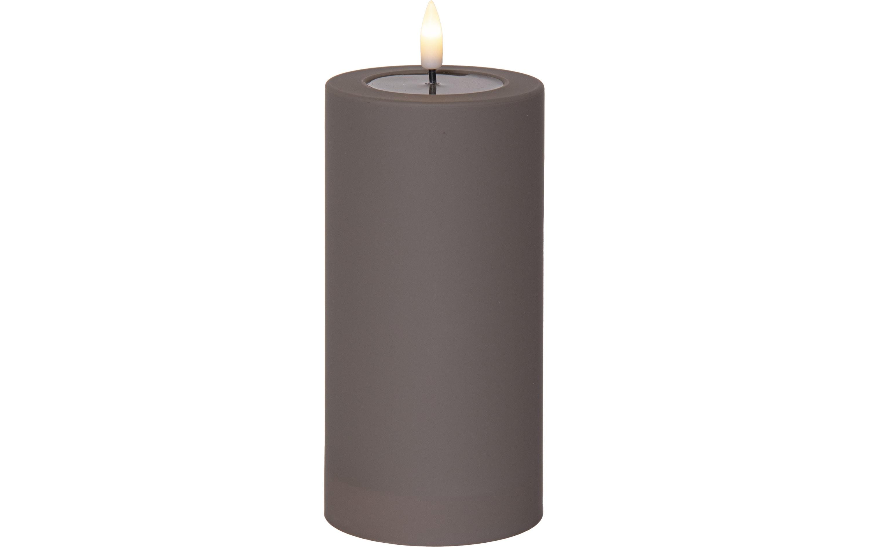 Star Trading LED Pillar Kerze Flamme Soft Indoor, 17.50 cm, Braun – LED-Kerze mit Timer von Star Trading