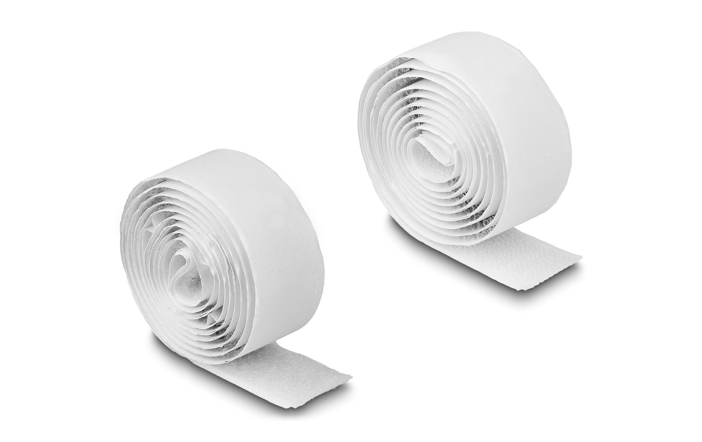 Delock Klettband 1 m x 20 mm mit Haft- und Flauschband, Weiss – Klettband von Delock