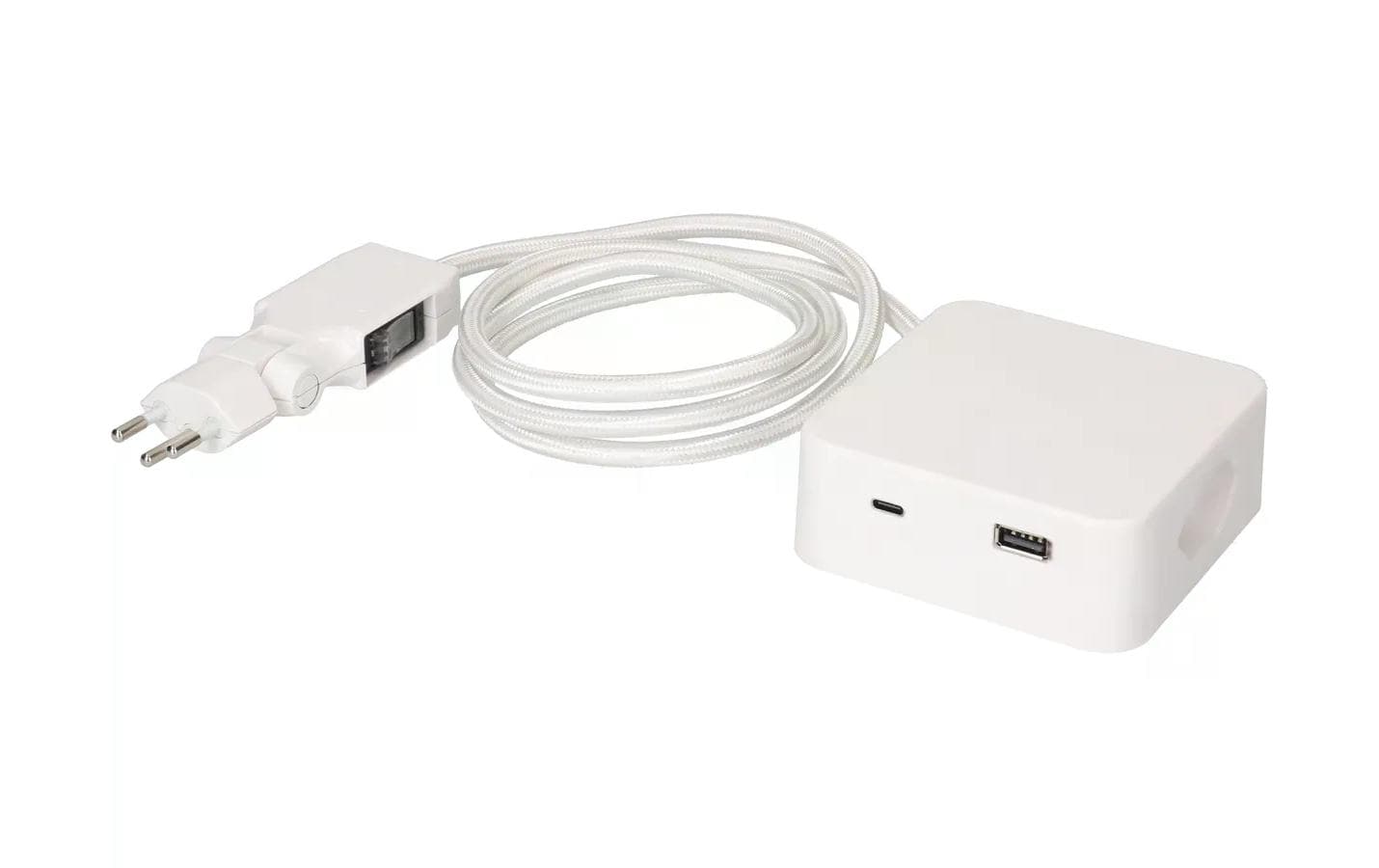 maxTex Steckdosenleiste Cube 3x T13, USB A/C, Weiss/Weiss