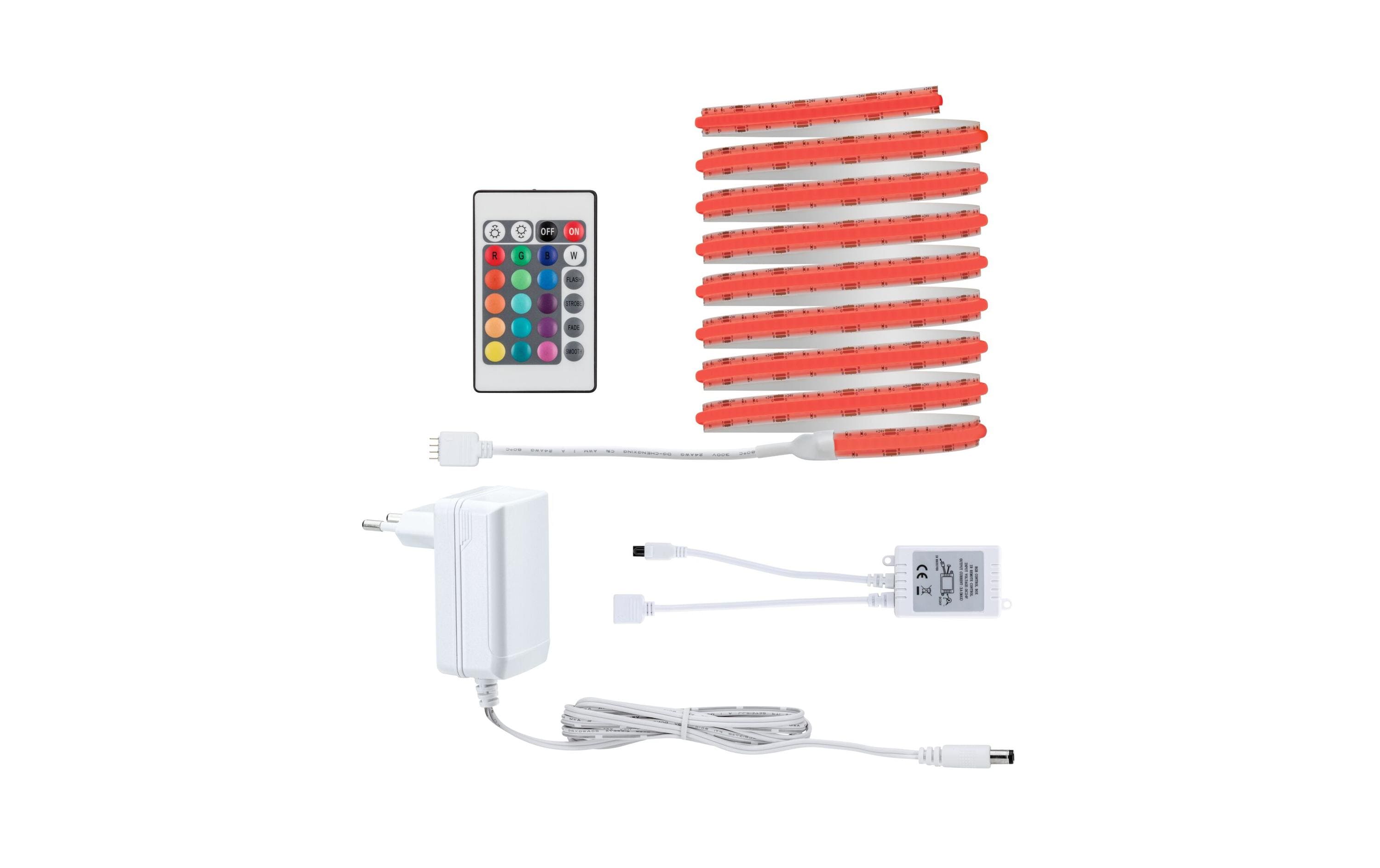 Paulmann LED-Stripe SimpLed Strip Set COB, RGB, 3 m, Weiss – LED-Streifen RGB mit Netzteil von Paulmann