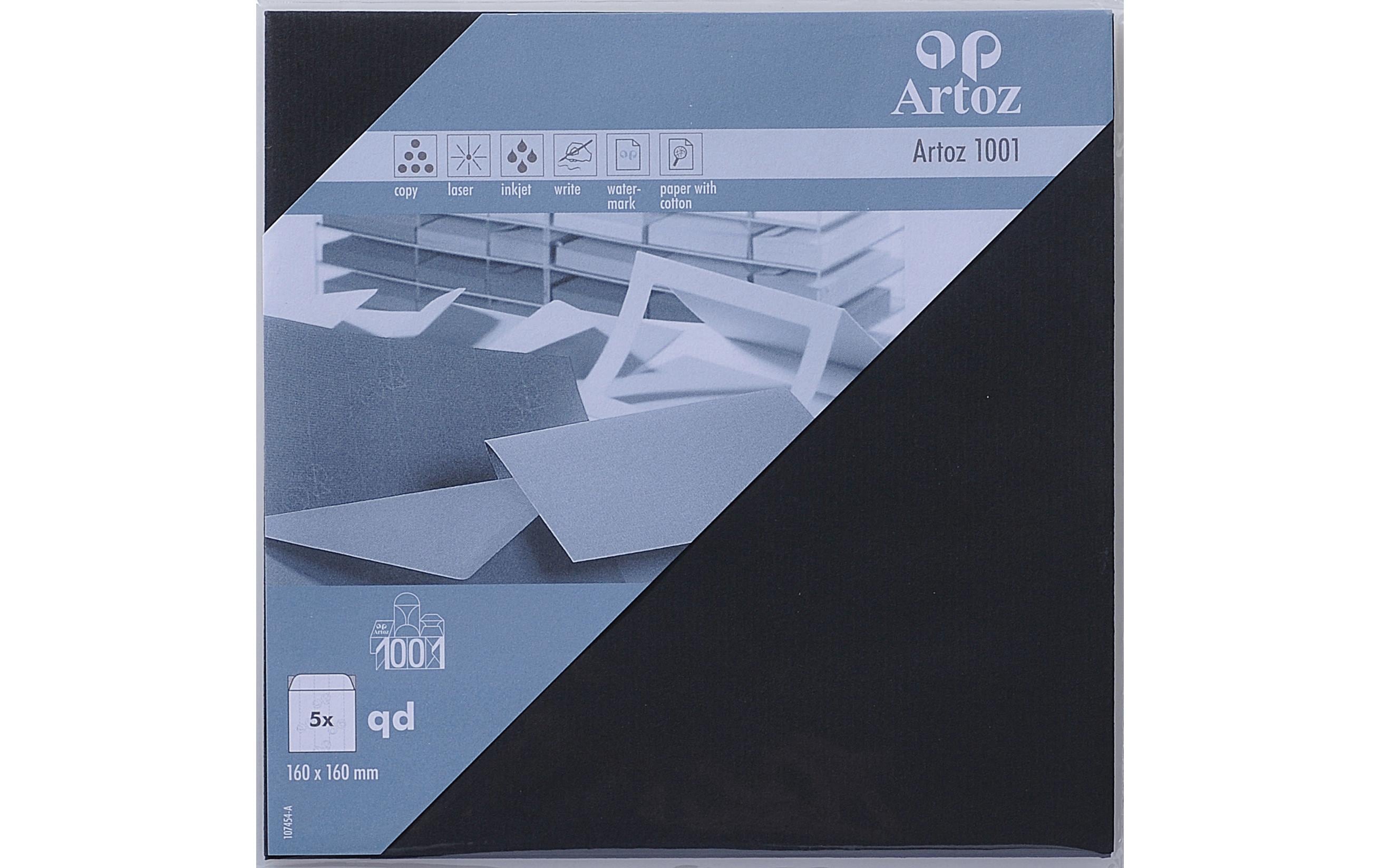Artoz Couvert 1001, 16 x 16 cm, 5 Stück, Schwarz – Couvert von Artoz