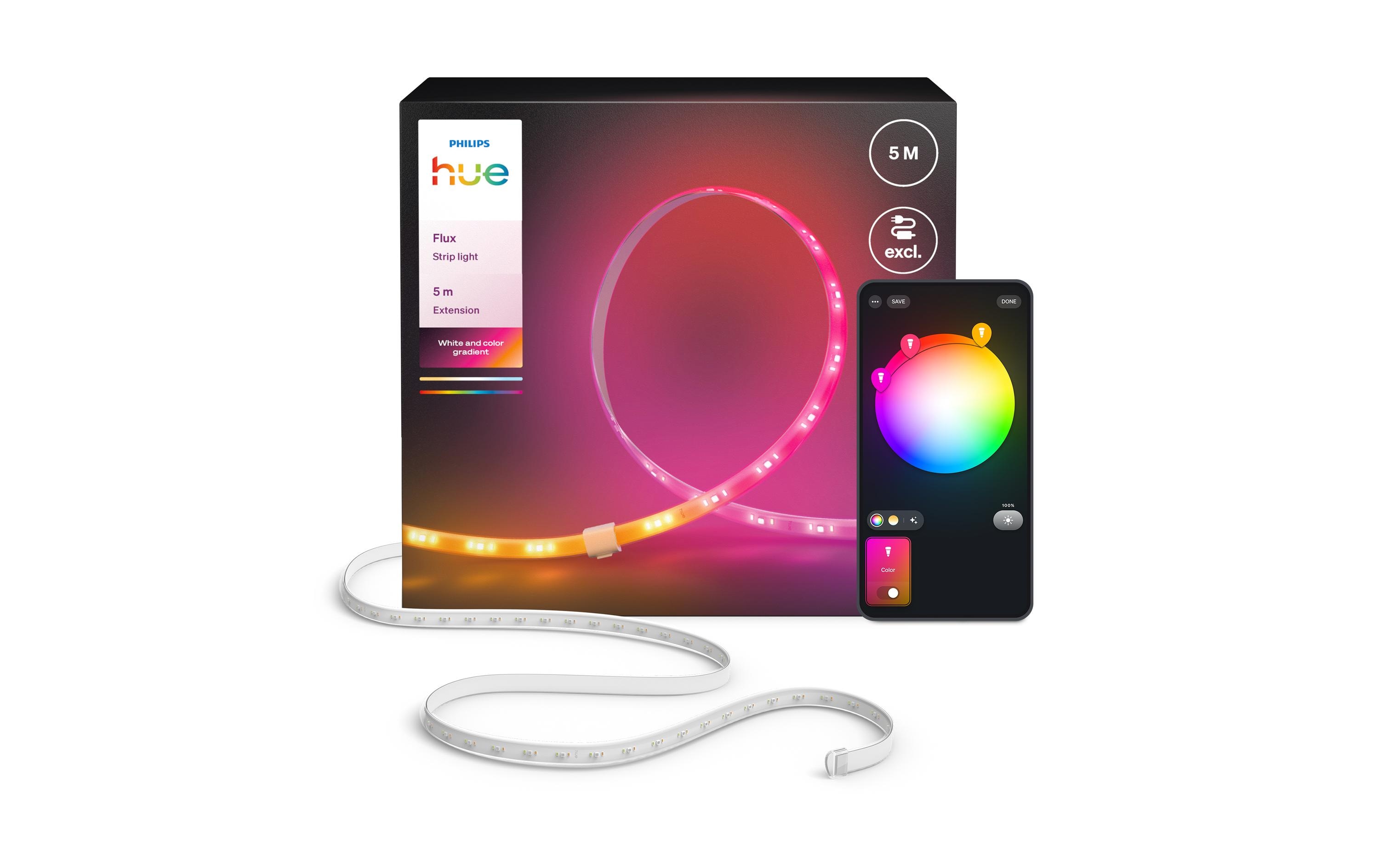 Philips Hue Lightstrip Flux Gradient Verlängerung 5 m – Verlängerung für LED-Streifen Lightstrip von Philips Hue