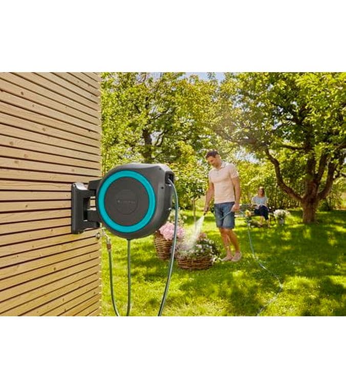 Wand-Schlauchbox RollUp XL (türkis) 35 m