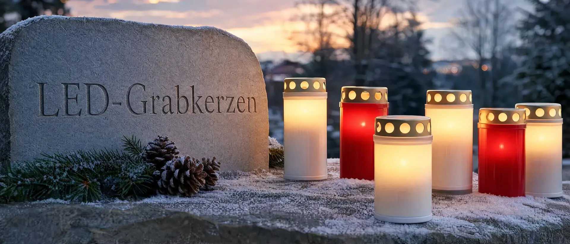 LED-Grabkerzen – stille Lichter im Schnee