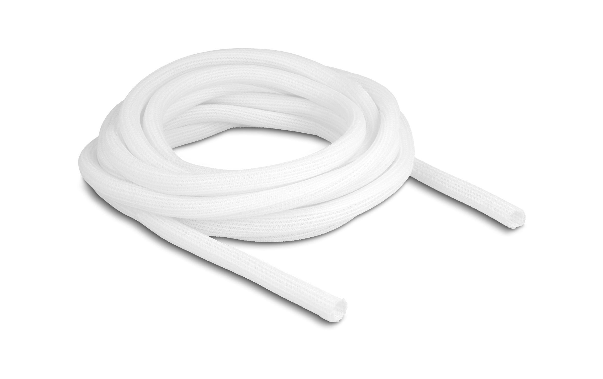 Delock Geflechtschlauch Selbstschliessend 5 m x 9 mm Weiss – Kabelschlauch von Delock