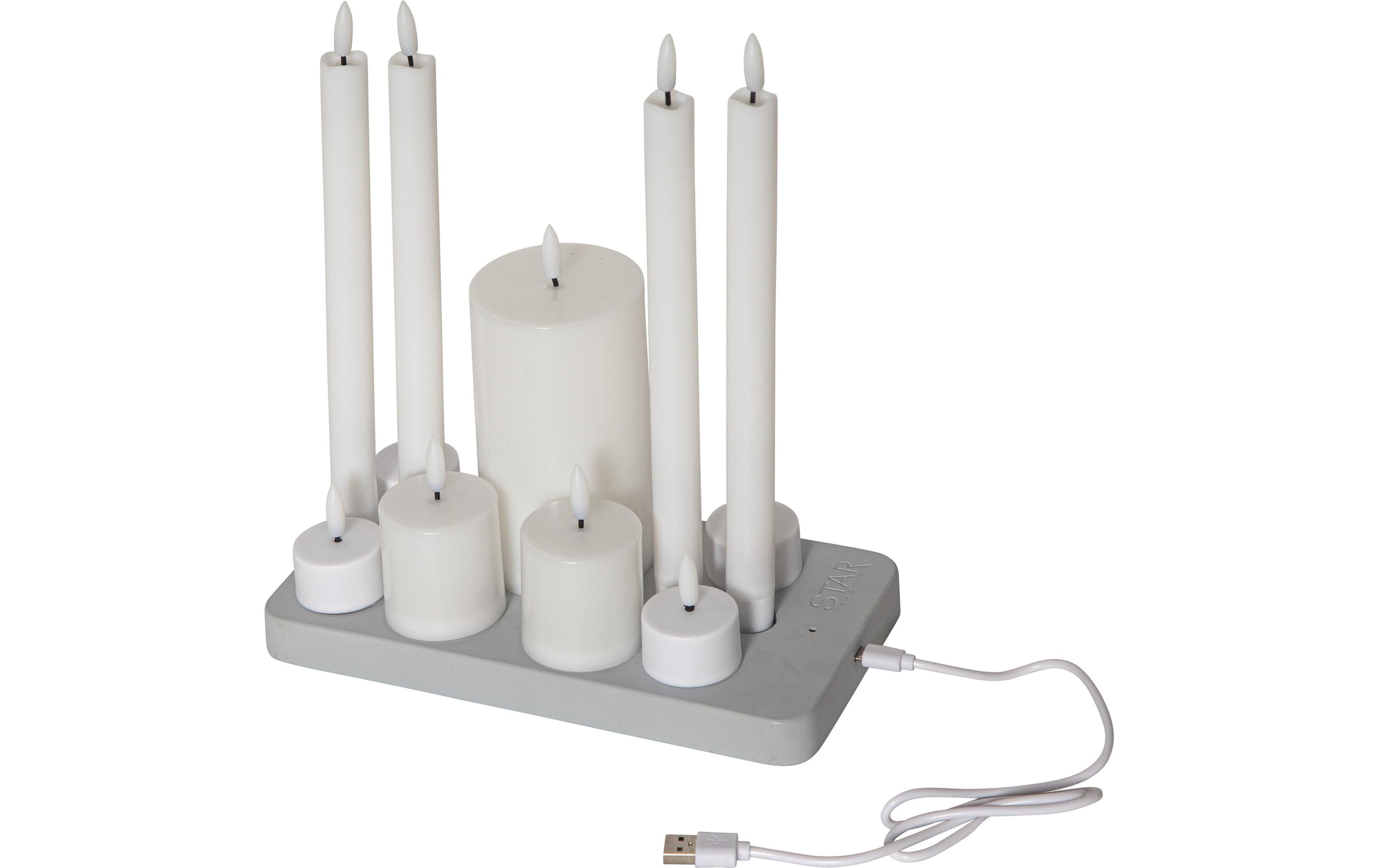 Star Trading LED-Kerzen Set Flamme Charge Mix, Weiss – LED-Kerze von Star Trading