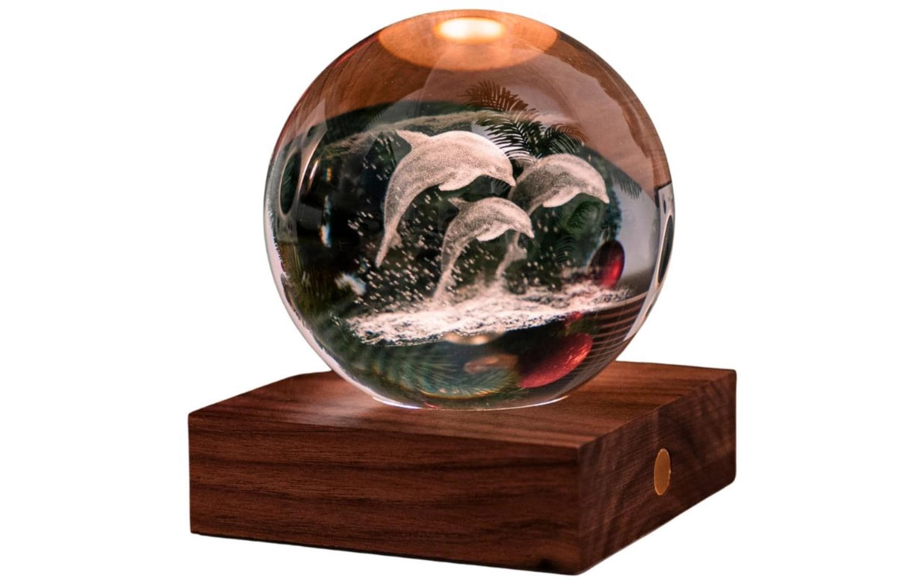 Gingko LED Stimmungslicht Amber Delfin Braun/Transparent – Stimmungslicht von Gingko