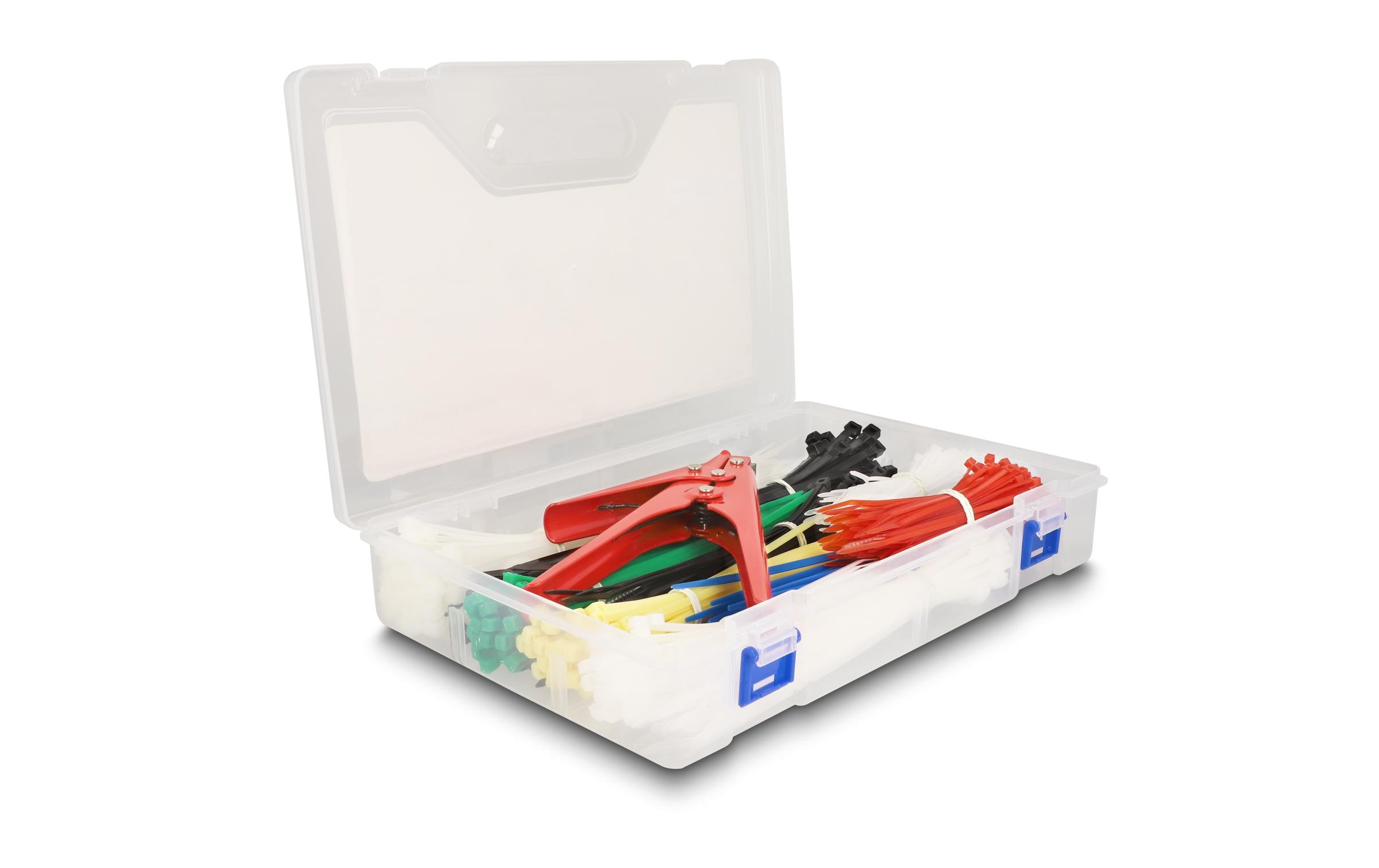 Delock Kabelbinder Sortimentsbox mit Kabelbinderzange 600-teilig – Kabelbinder von Delock