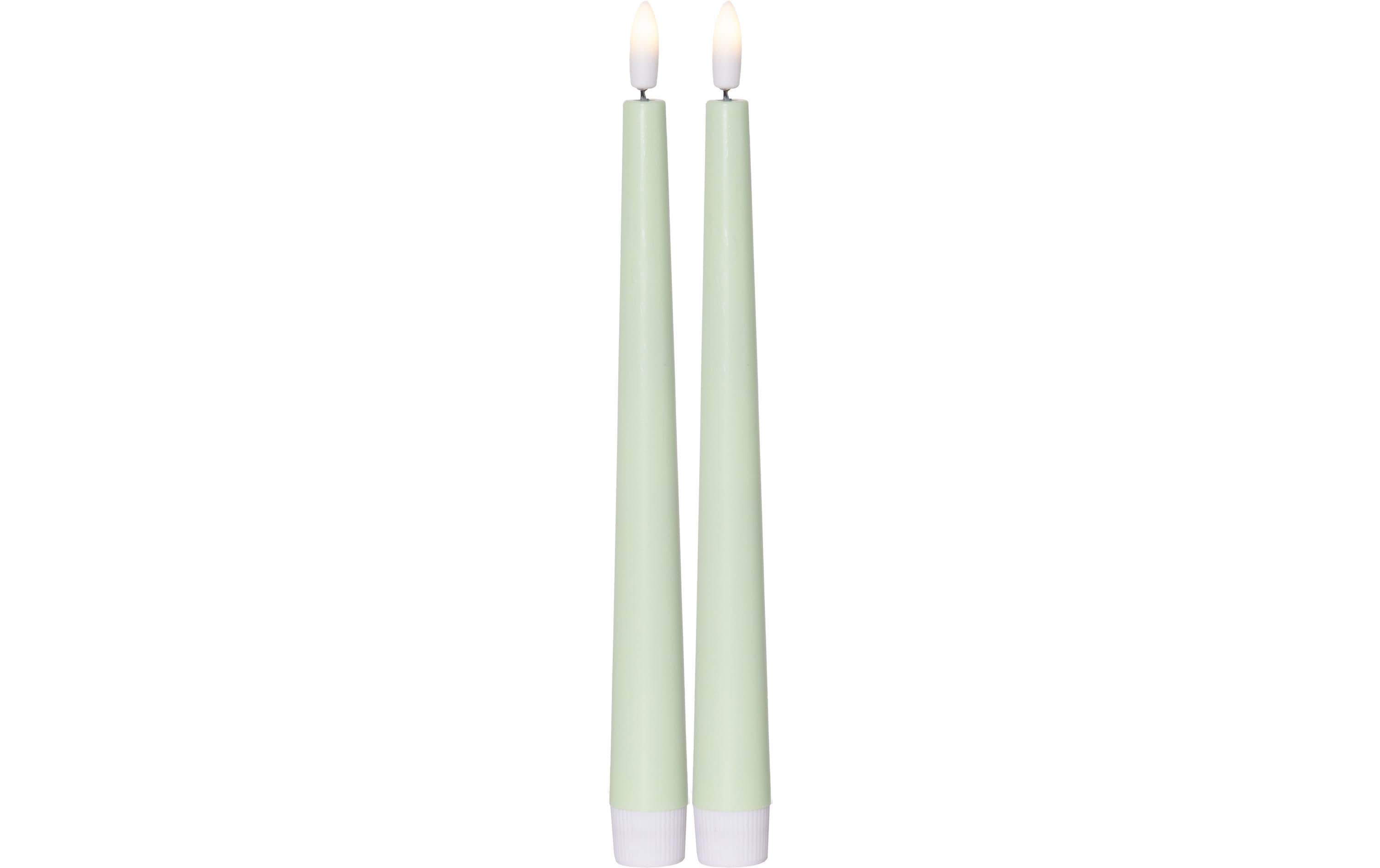 Star Trading LED-Stabkerzen Set Dinner Candy 2 pack, Warmweiss – Grün – LED-Stabkerze mit Timer von Star Trading