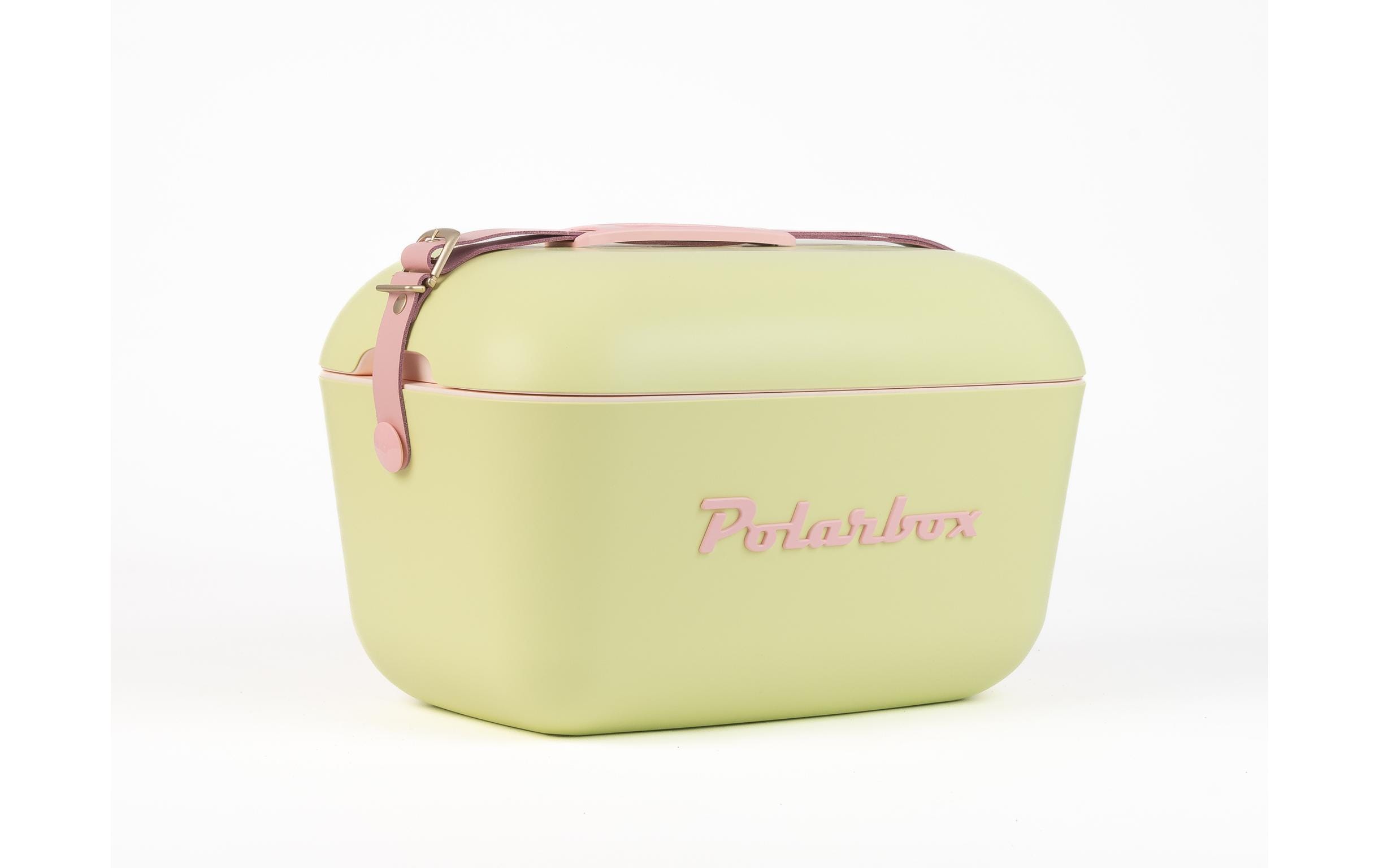 Polarbox Retro Cooler 12 L in Lime – Design-Kühlbox mit Lederriemen
