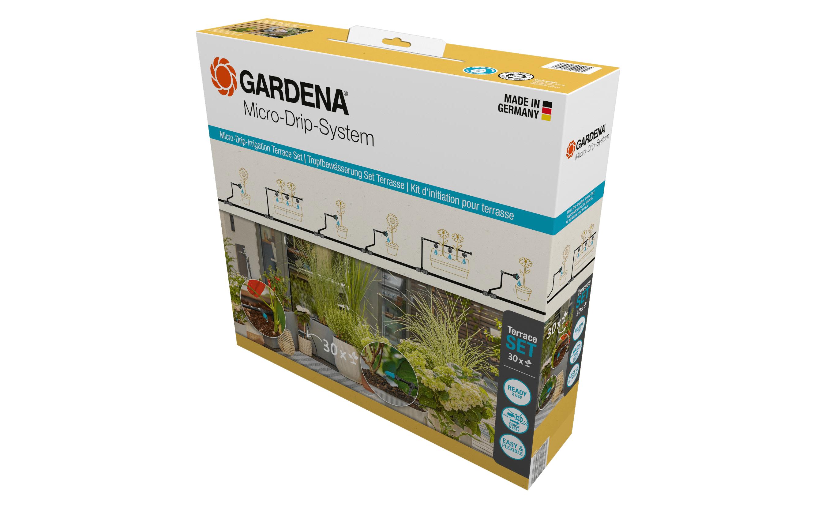 GARDENA Start-Set Tropfbewässerung für Terrassen Micro-Drip-System – Komplett-Set für die Tropfbewässerung