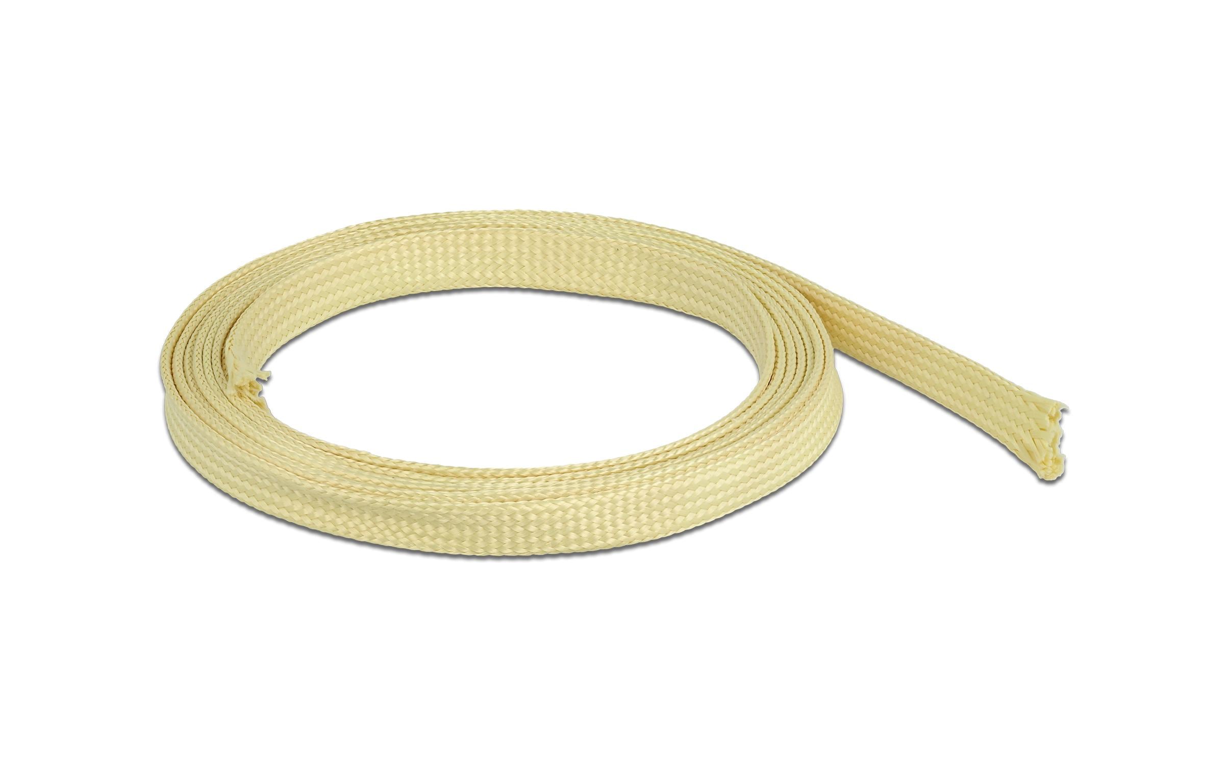 Delock Geflechtschlauch aus Aramid Fasern 2 m x 10 mm Gelb – Kabelschlauch von Delock