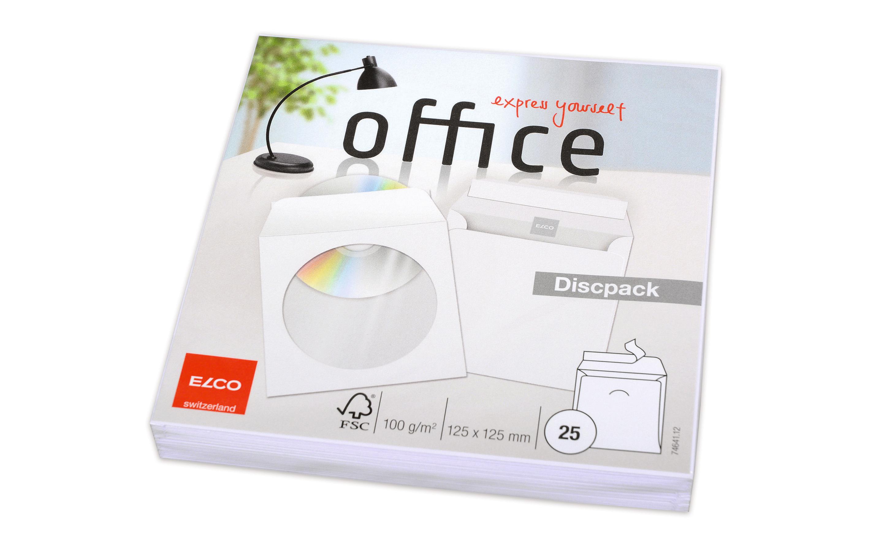 ELCO Couvert mit Fenster CD/DVD 12.5 x 12.5 cm, 25 Stück – Couvert von ELCO